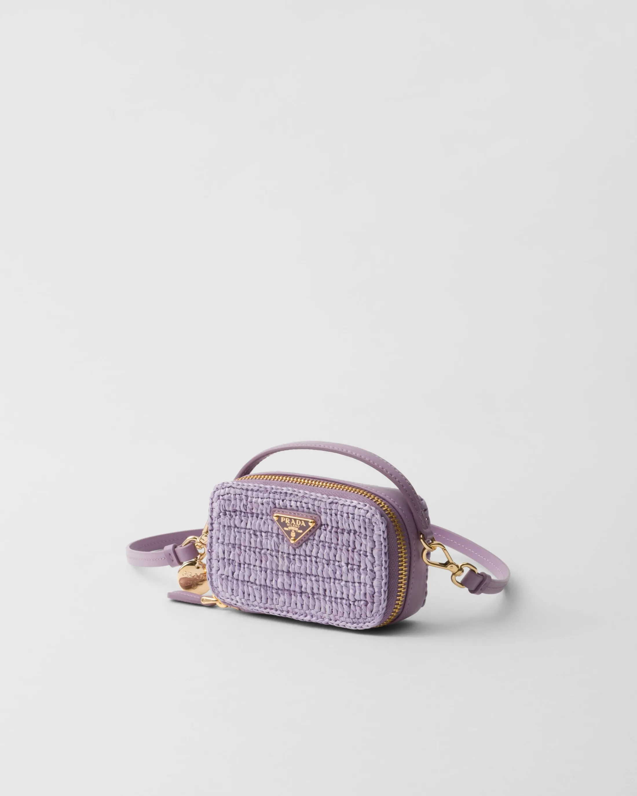 Prada Crochet and leather mini-pouch Lily Flash Sale