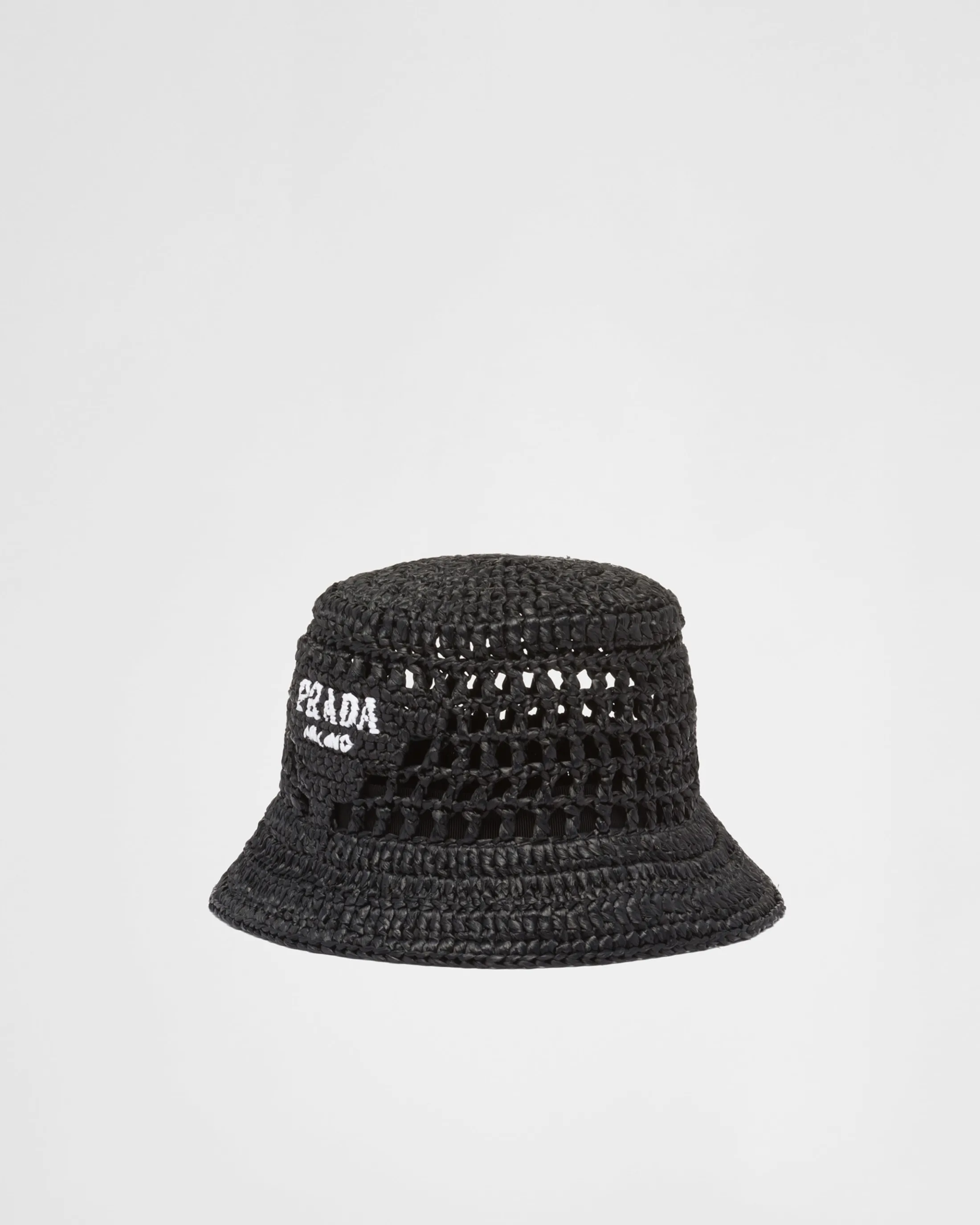 Prada Crochet bucket hat Black New