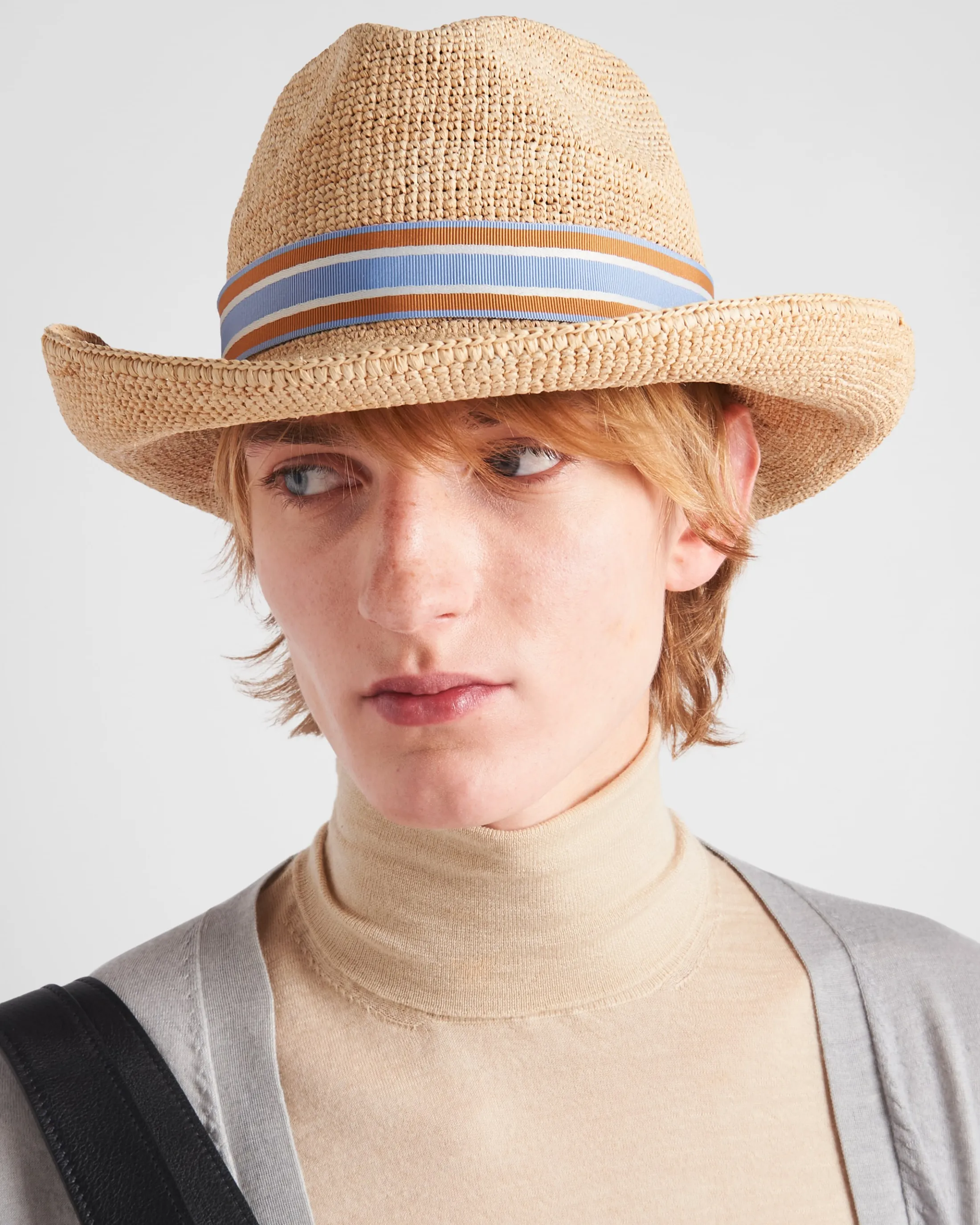 Prada Crochet hat Tan/astralblue Store