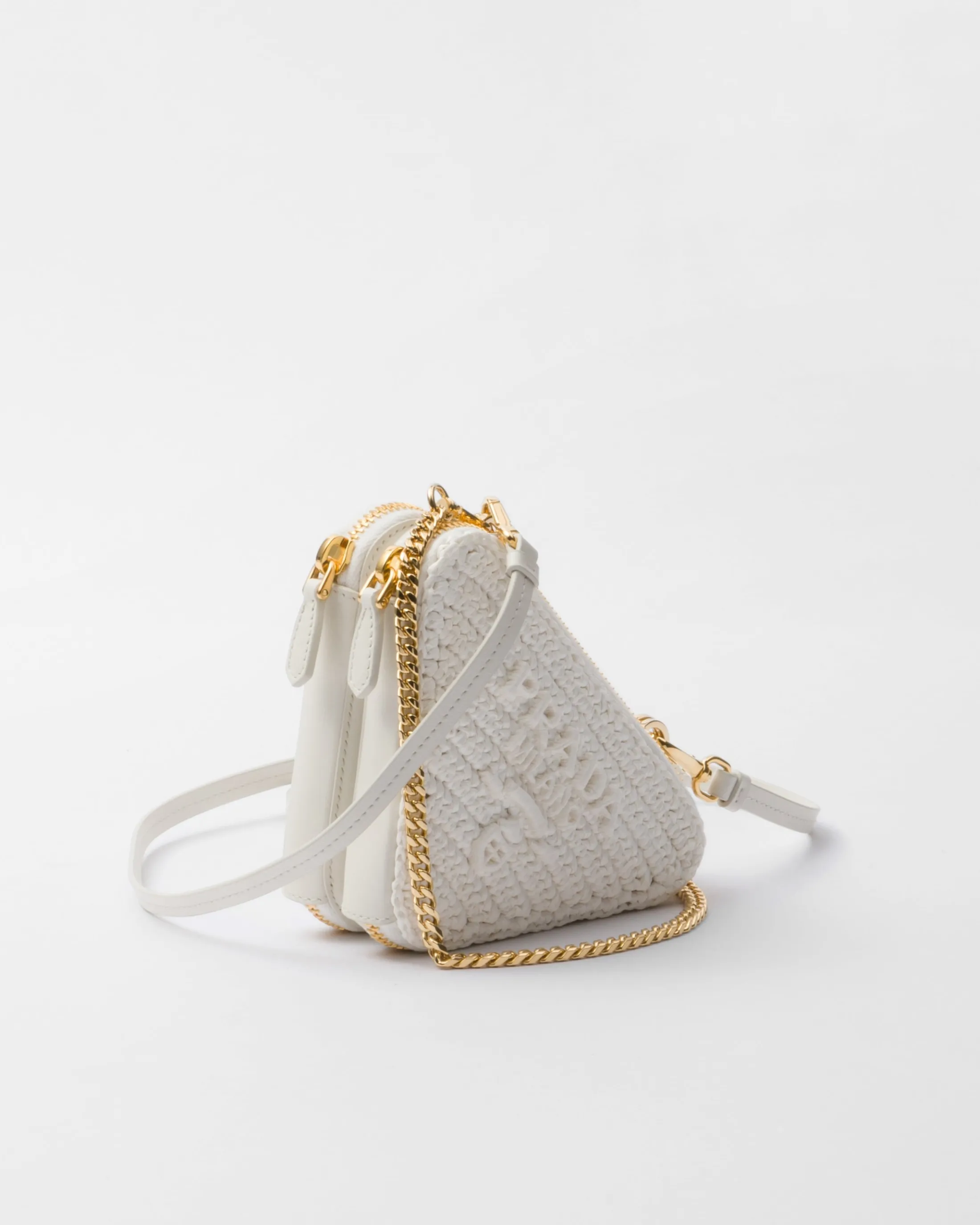 Prada Crochet mini-pouch White New