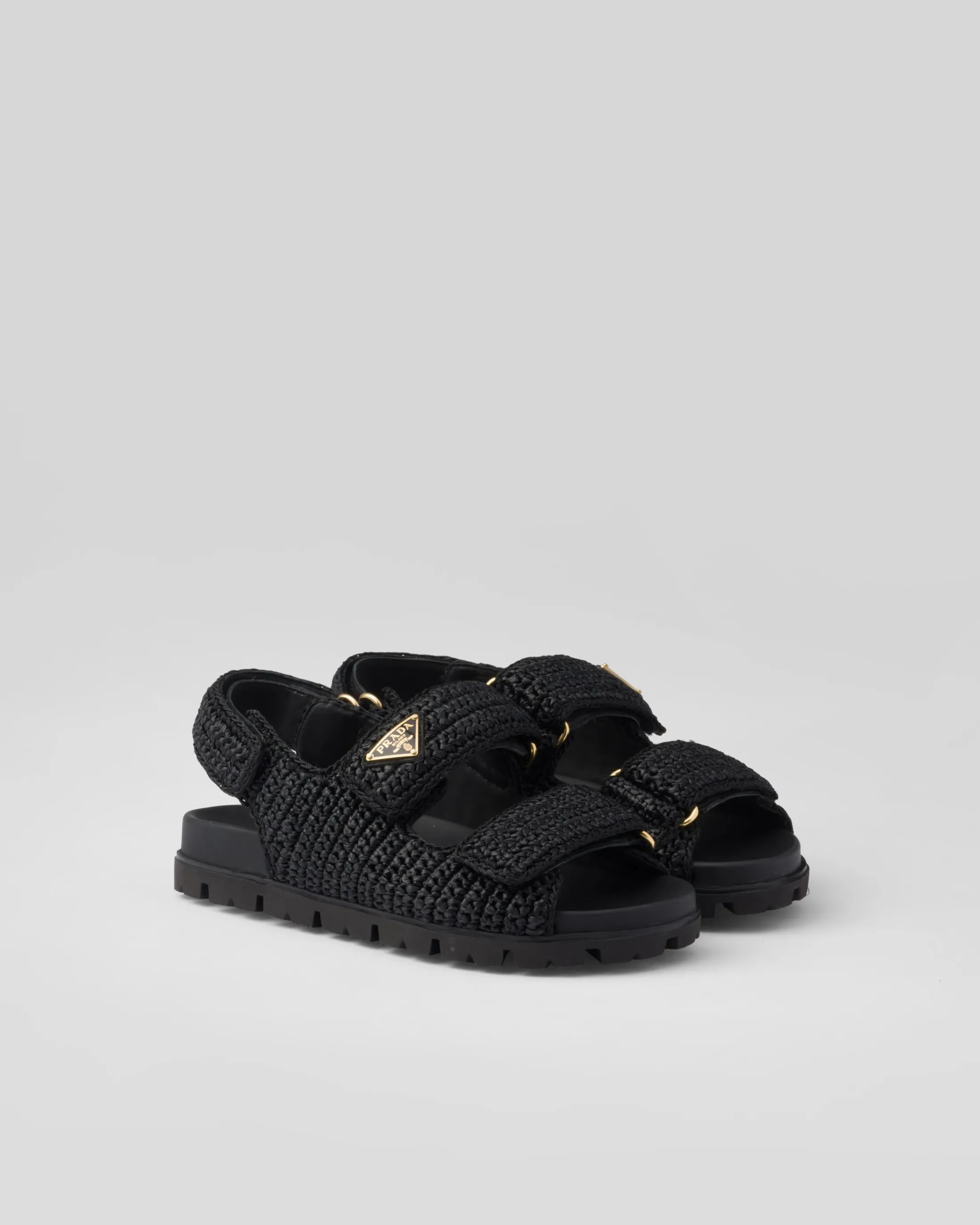 Prada Crochet sandals Black Best Sale