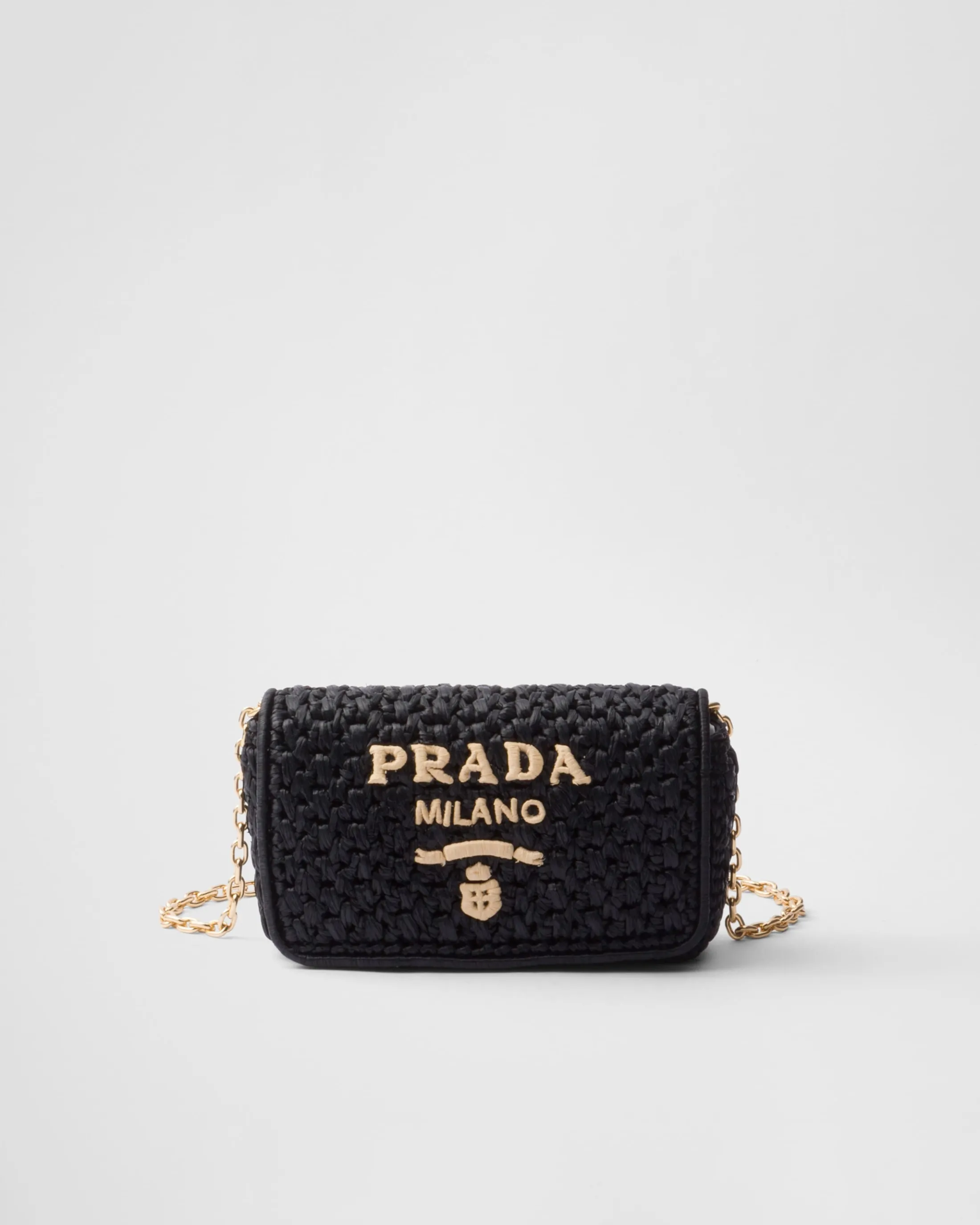 Prada Crochet shoulder bag Black Cheap