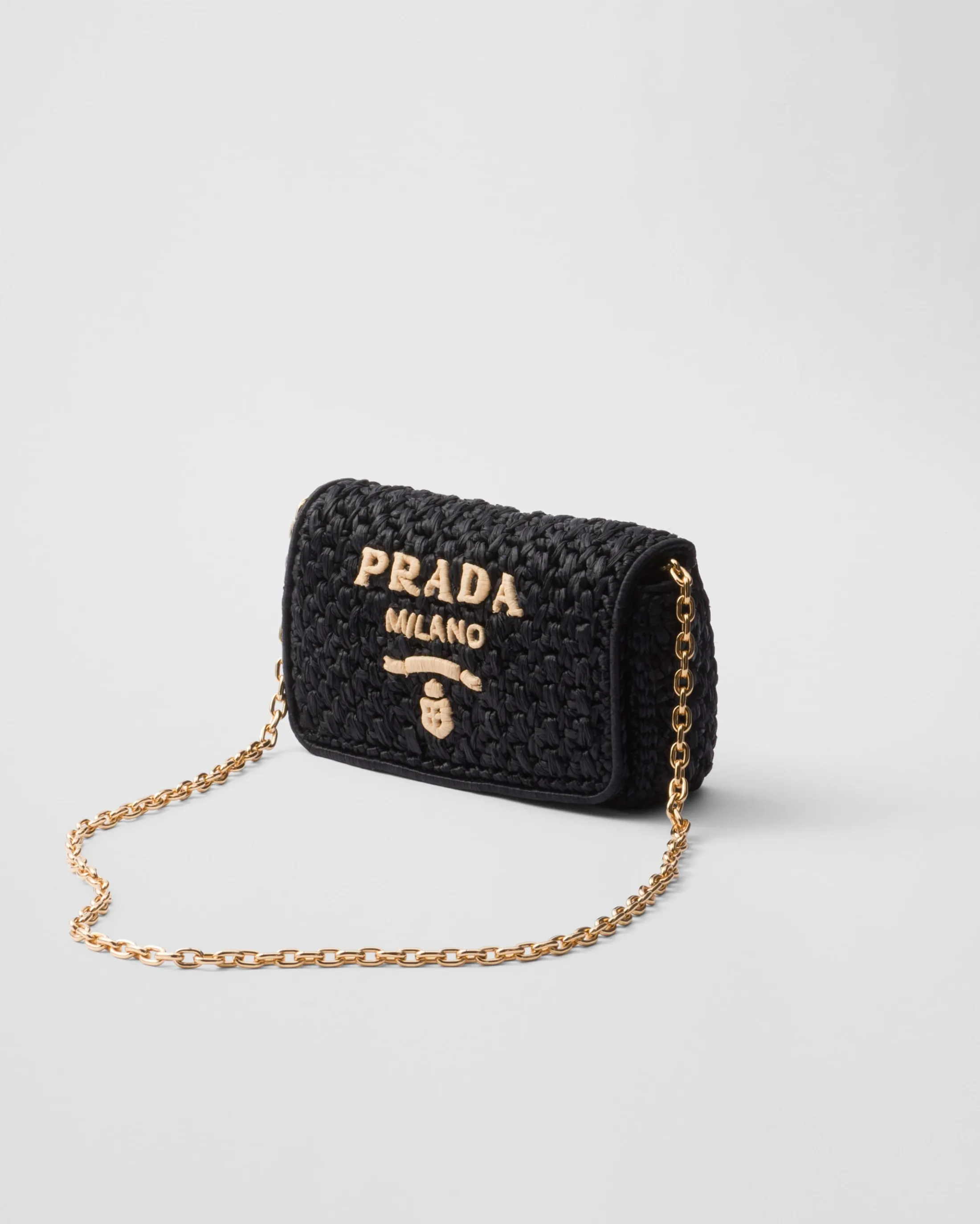 Prada Crochet shoulder bag Black Cheap