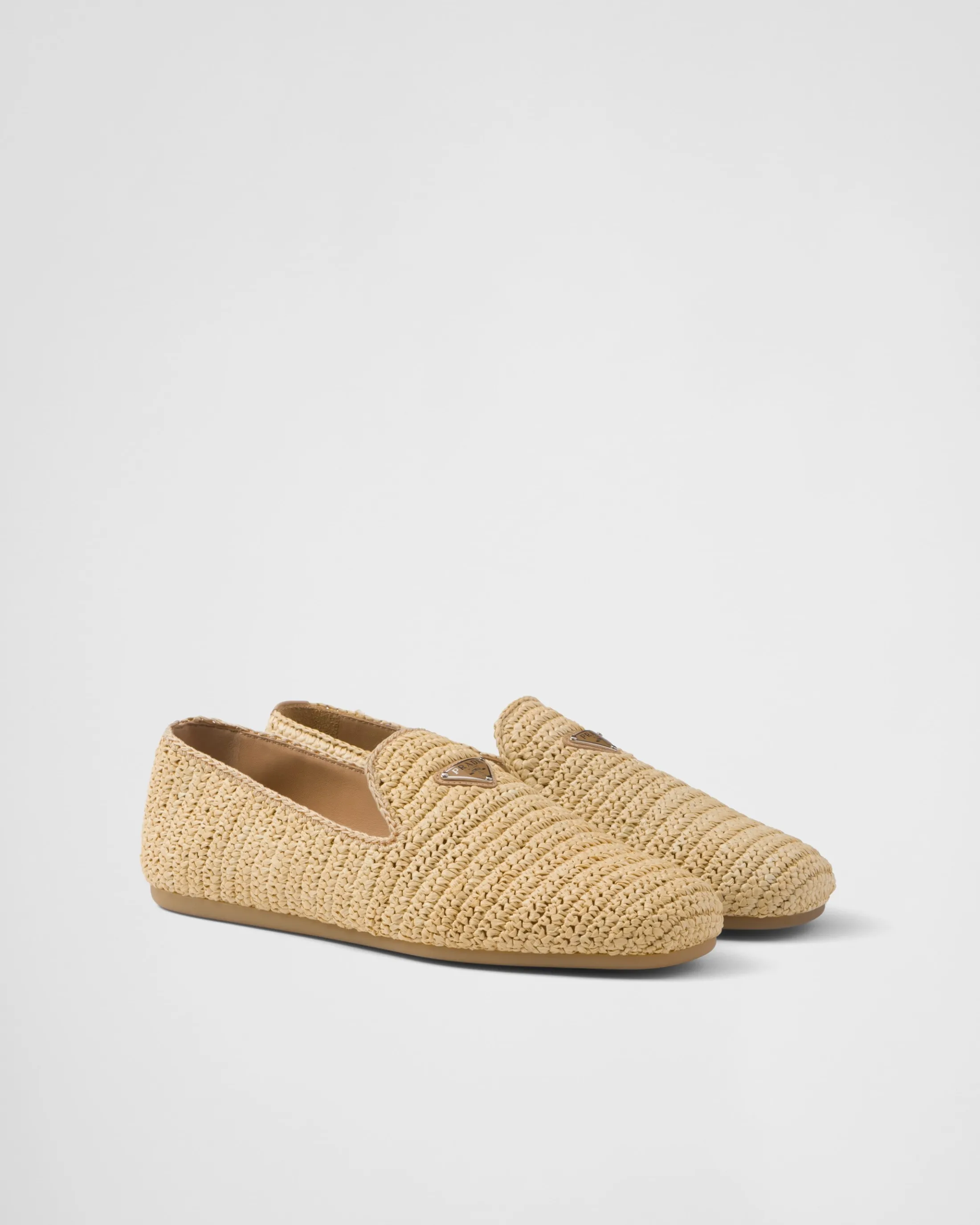 Prada Crochet slip-on shoes Natural Best