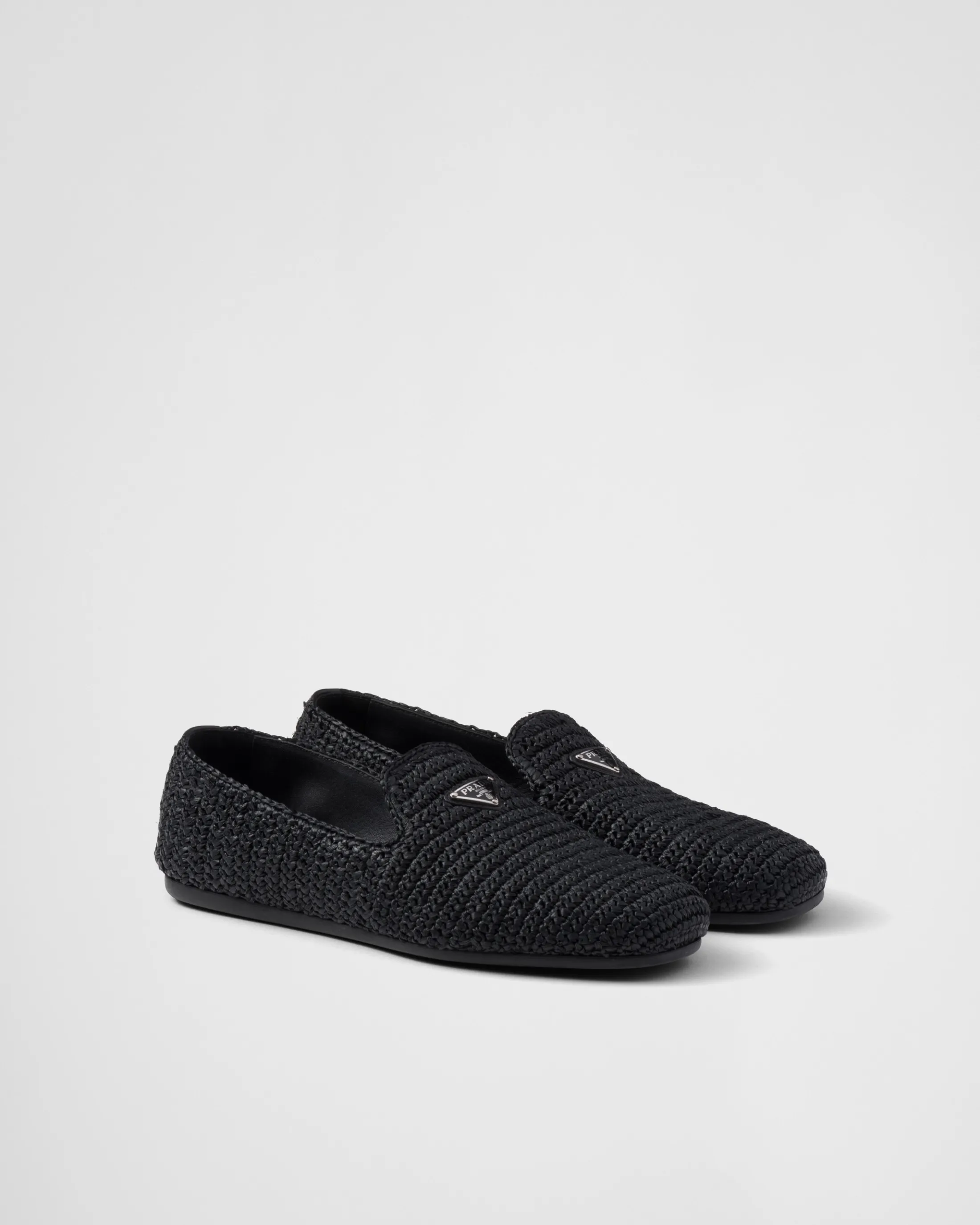 Prada Crochet slip-on shoes Black Clearance