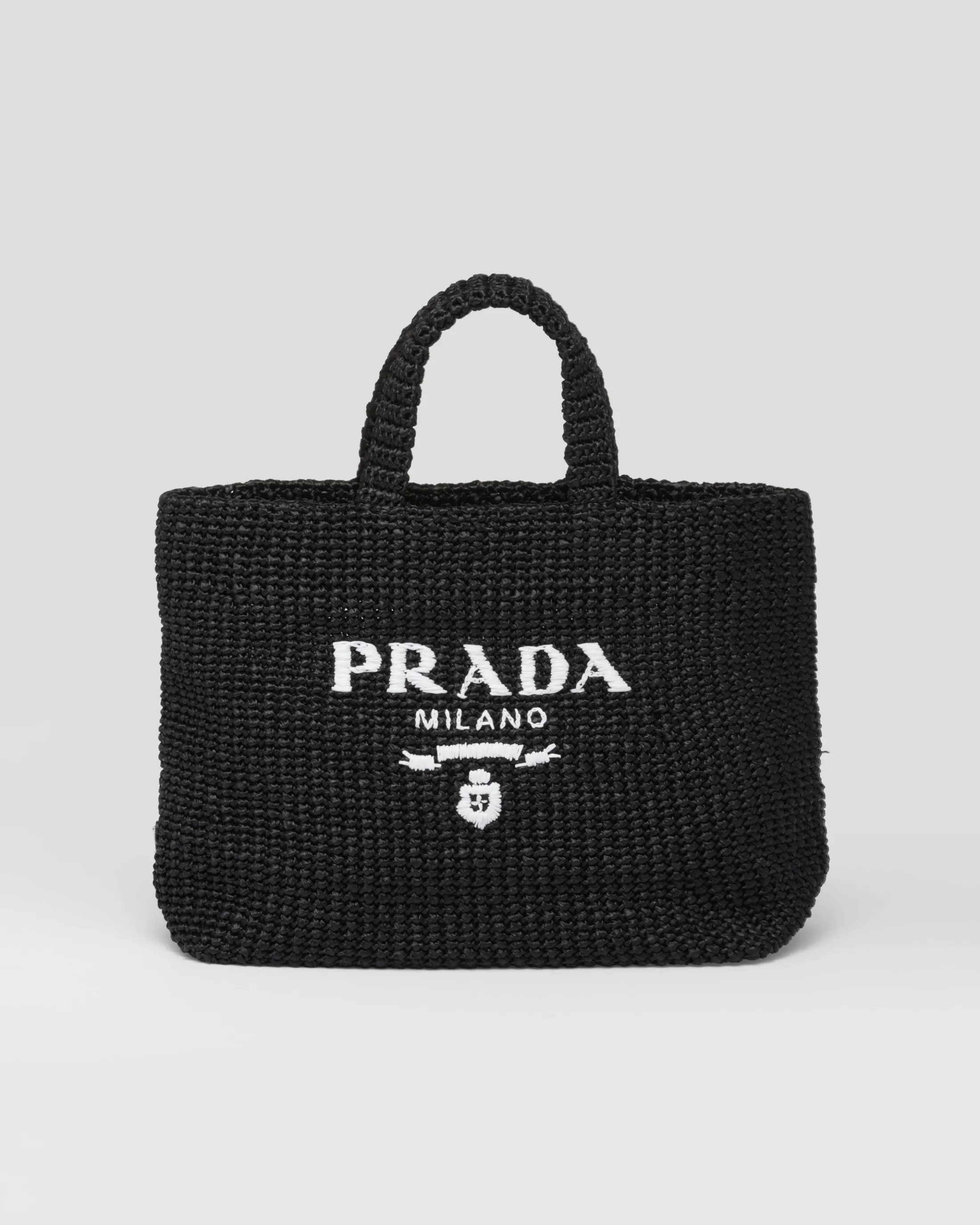 Prada Crochet tote bag Black Best Sale