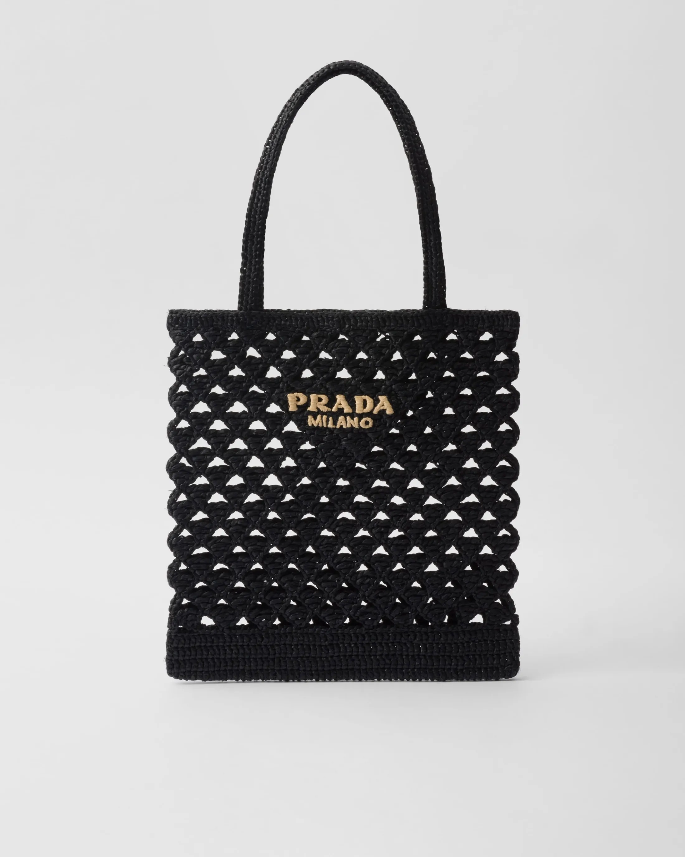 Prada Crochet tote bag Black Sale