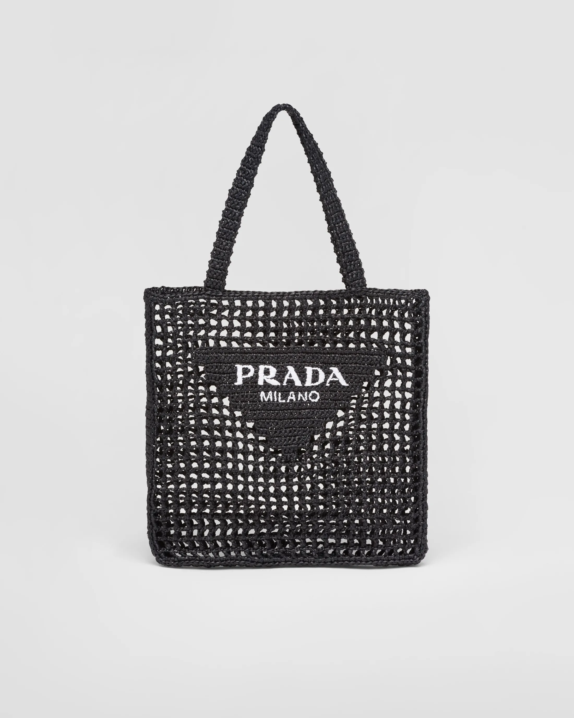 Prada Crochet tote bag Black Hot