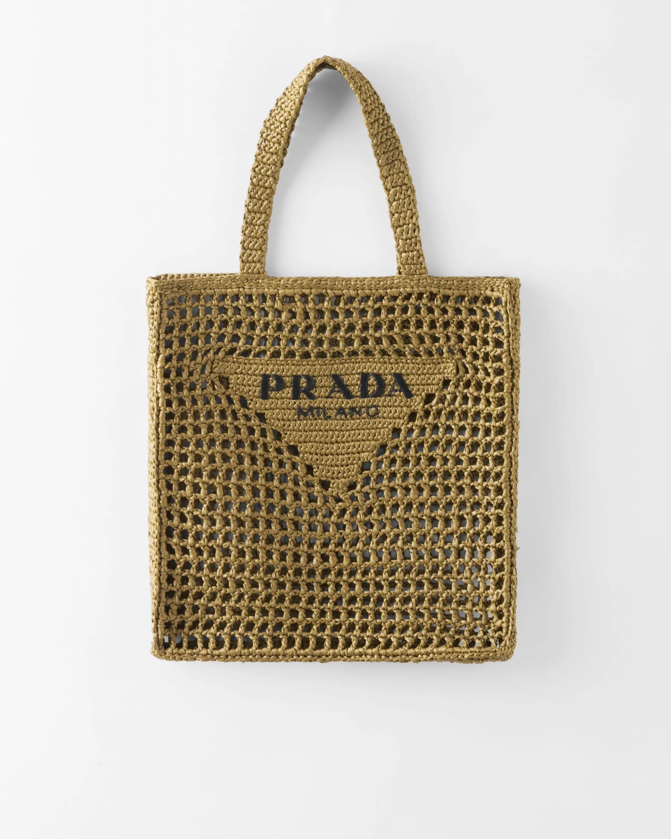 Prada Crochet tote bag Olivegreen Hot