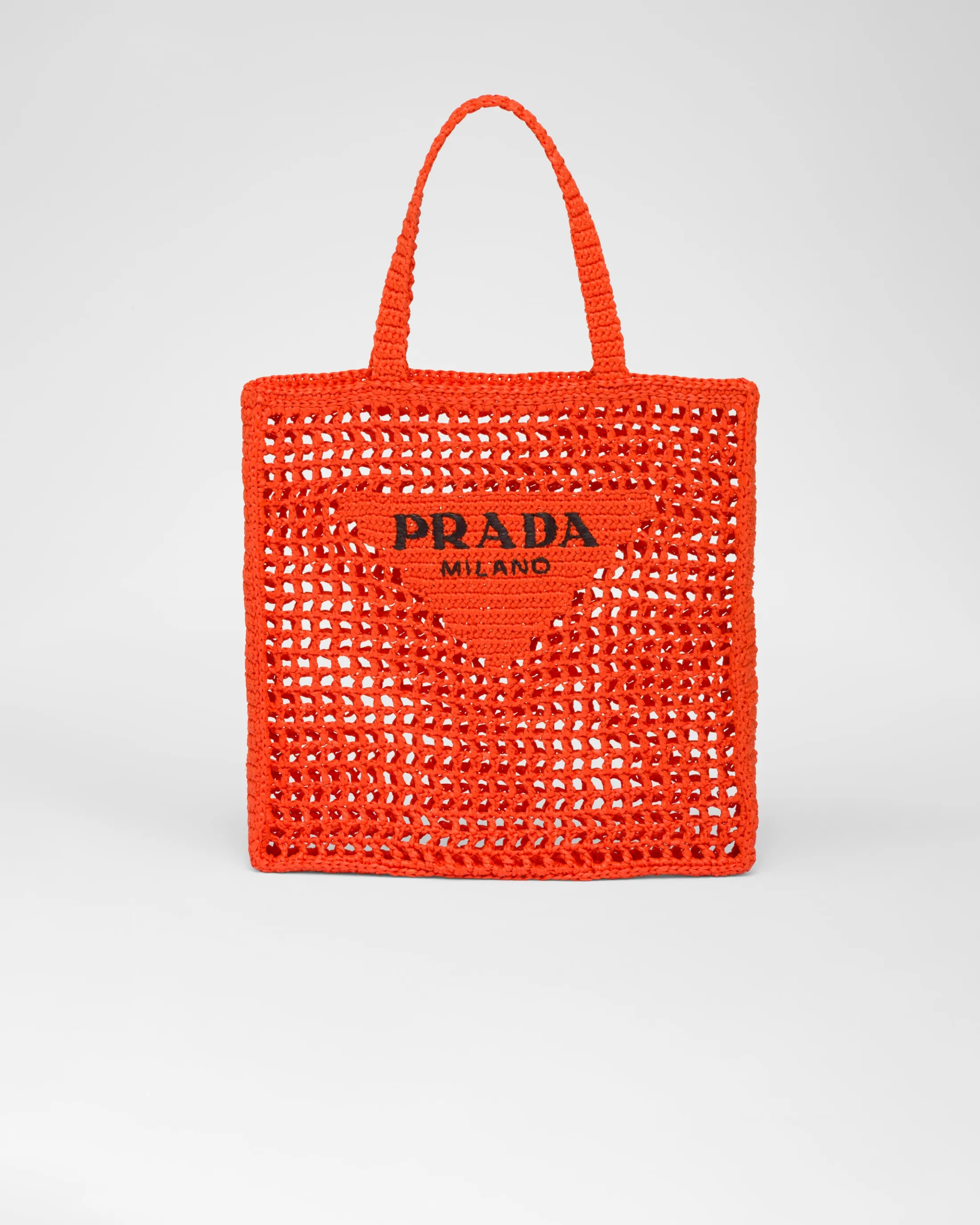 Prada Crochet tote bag Orange Cheap