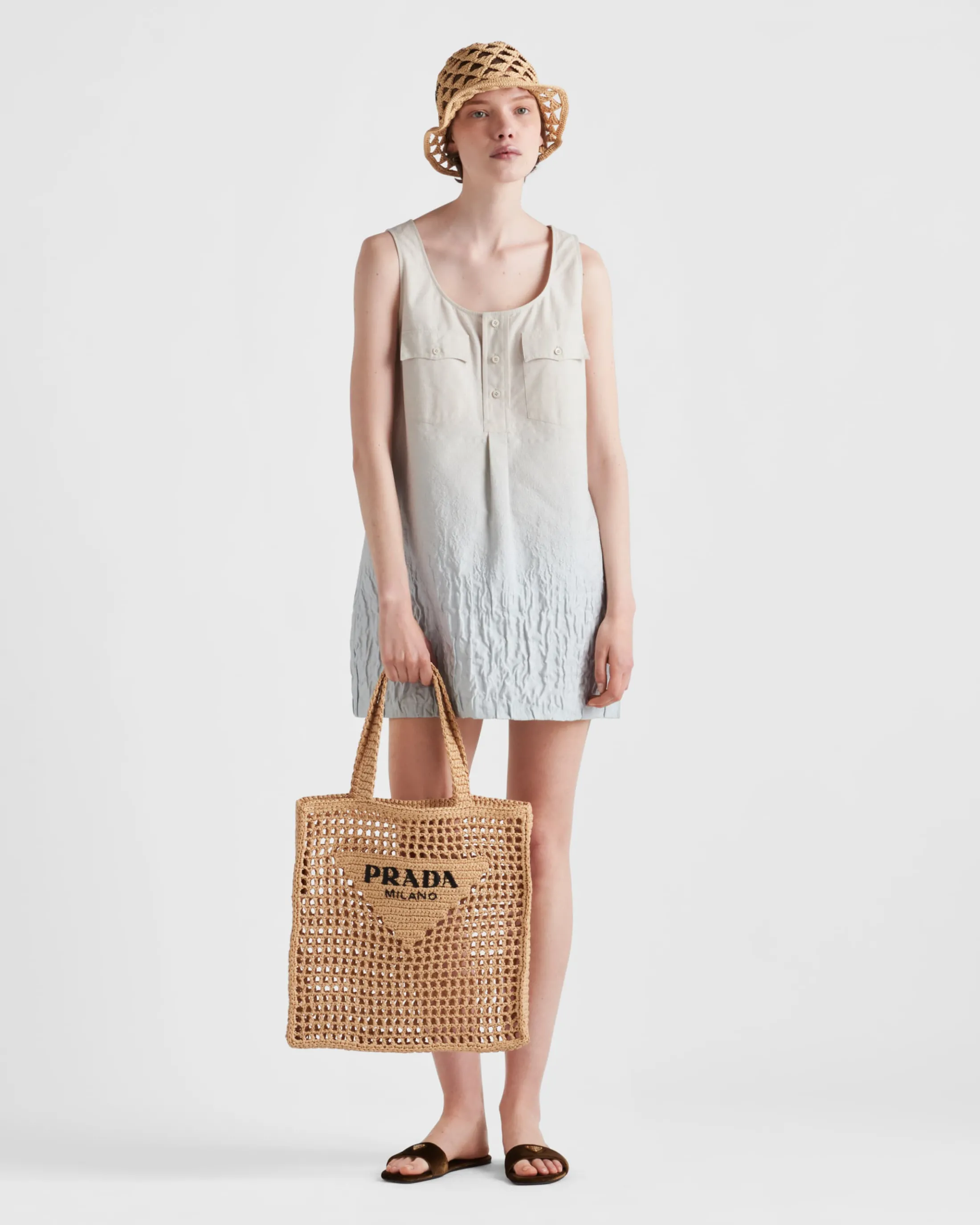 Prada Crochet tote bag Natural Online