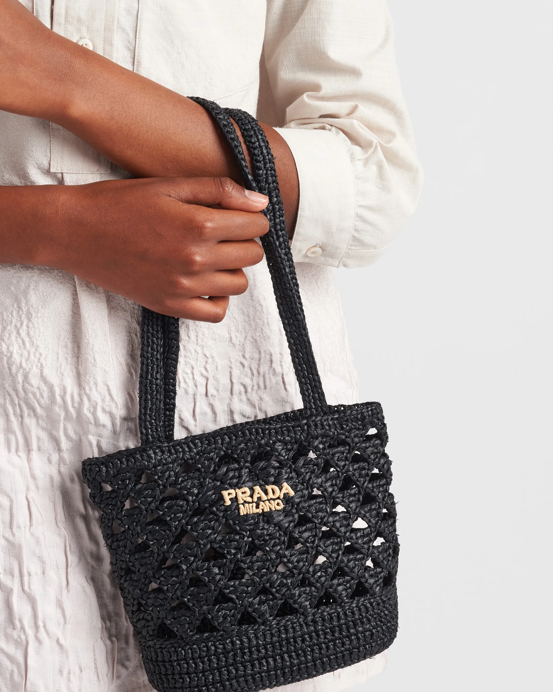 Prada Crochet tote bag Black Fashion