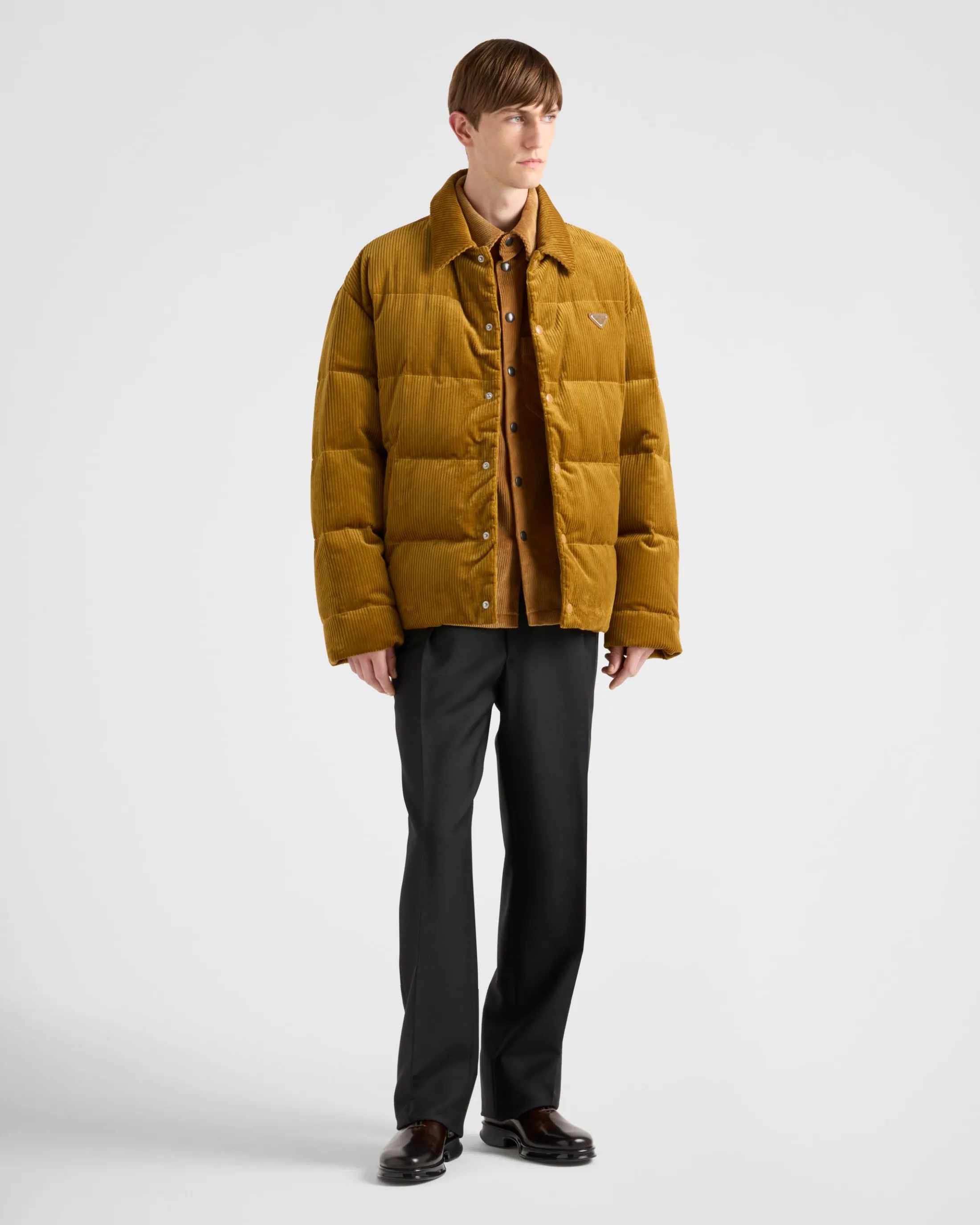 Prada Cropped corduroy down jacket Barley Shop