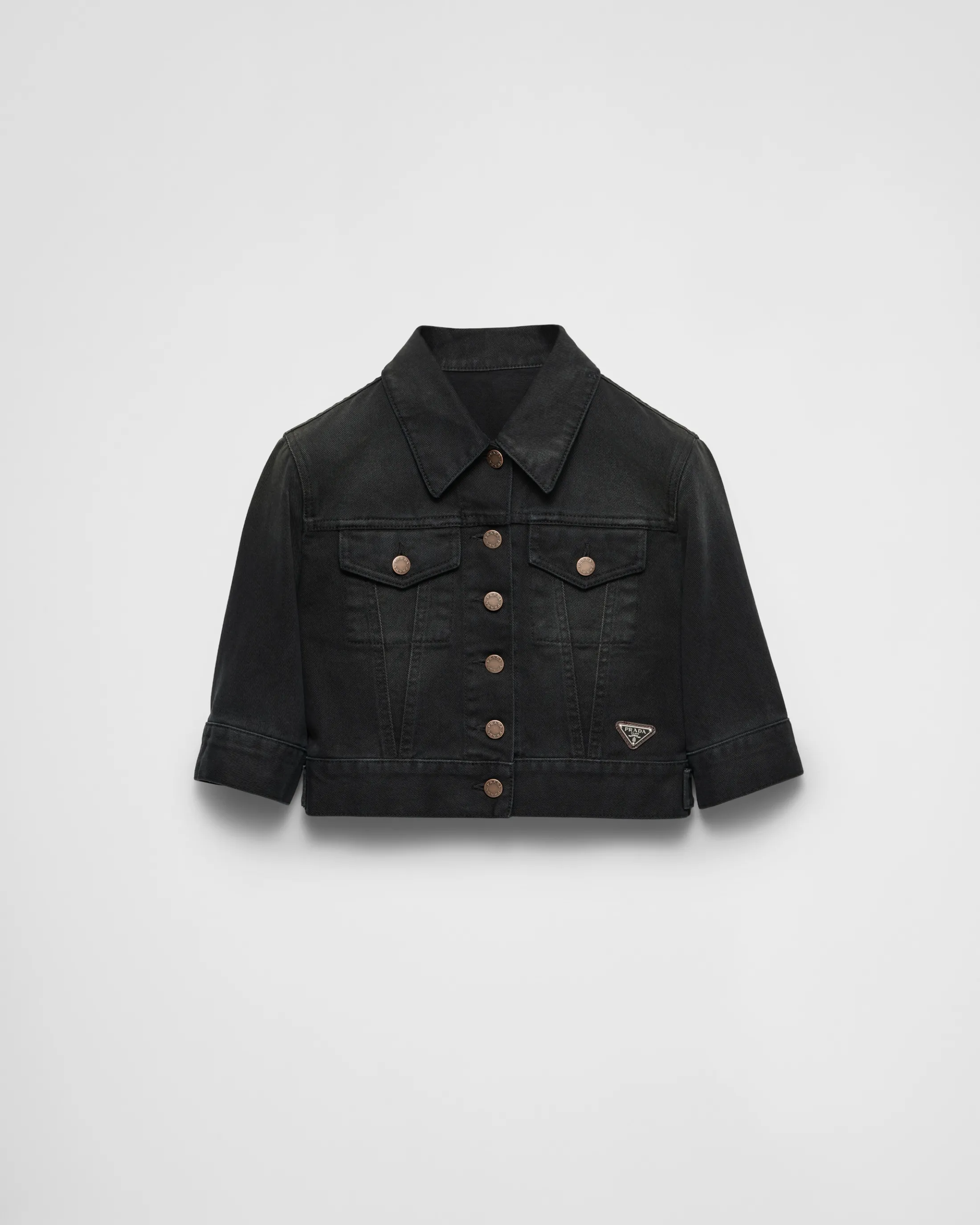 Prada Cropped denim blouson jacket Black Fashion