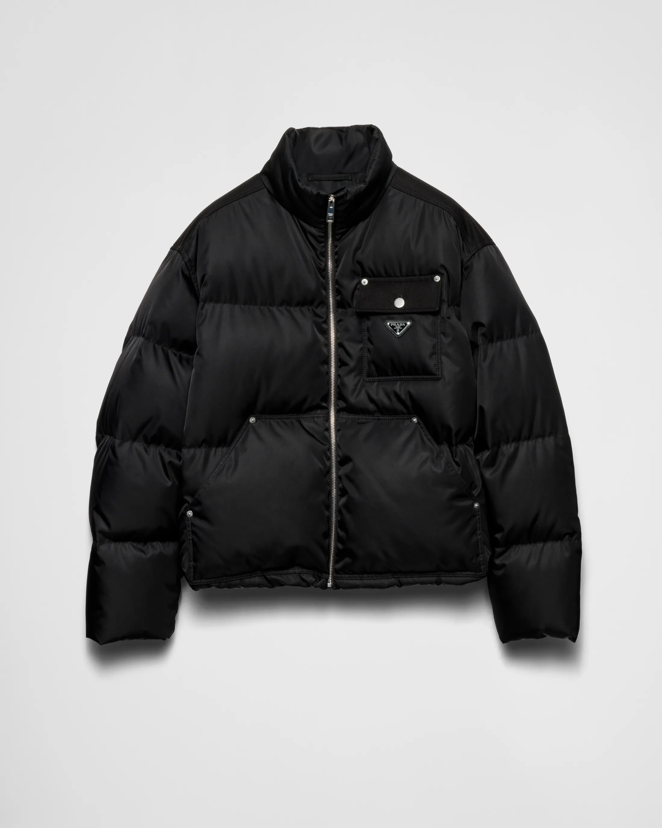 Prada Cropped Re-Nylon down jacket Black Flash Sale