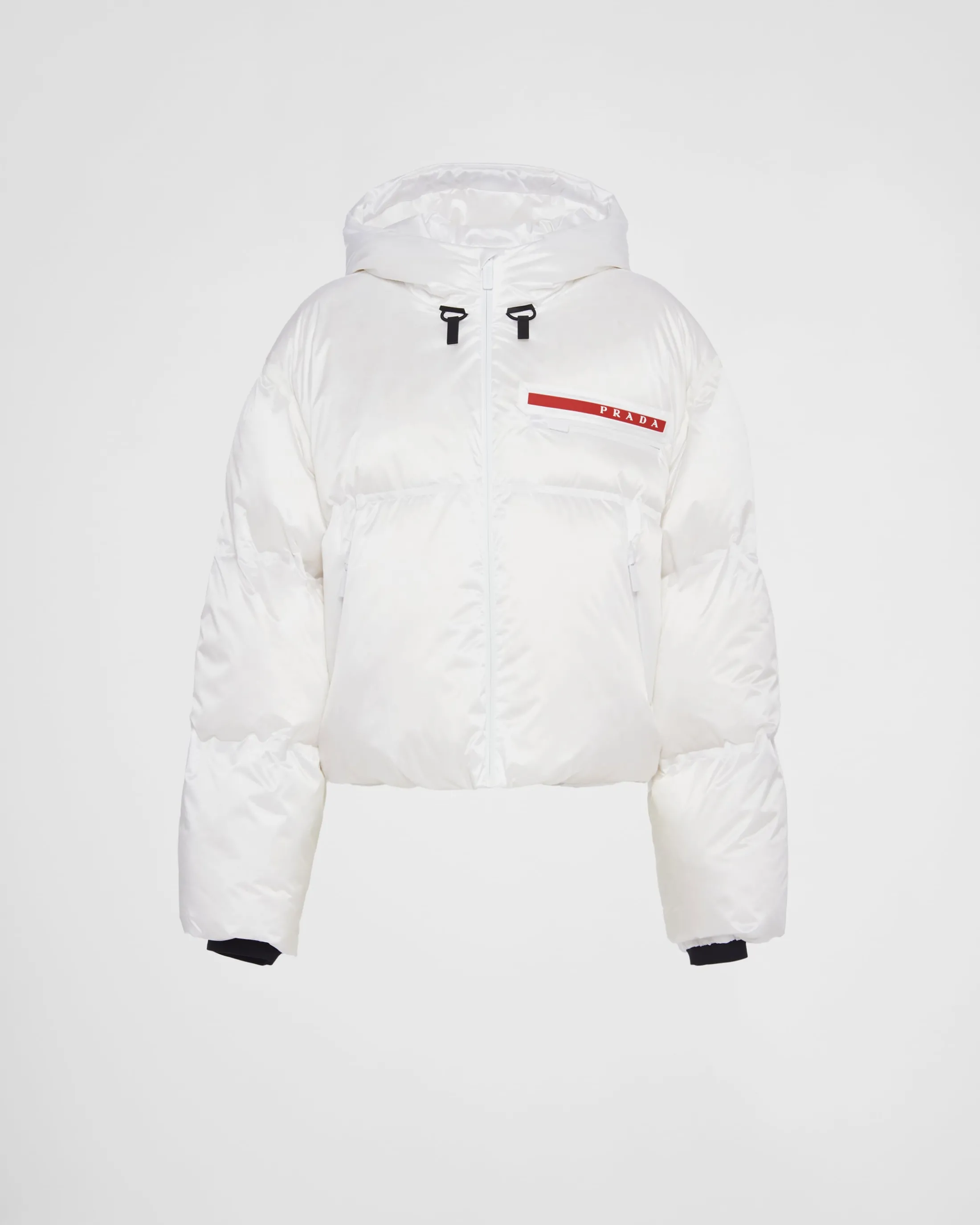 Prada Cropped technical Re-Nylon down jacket White Cheap