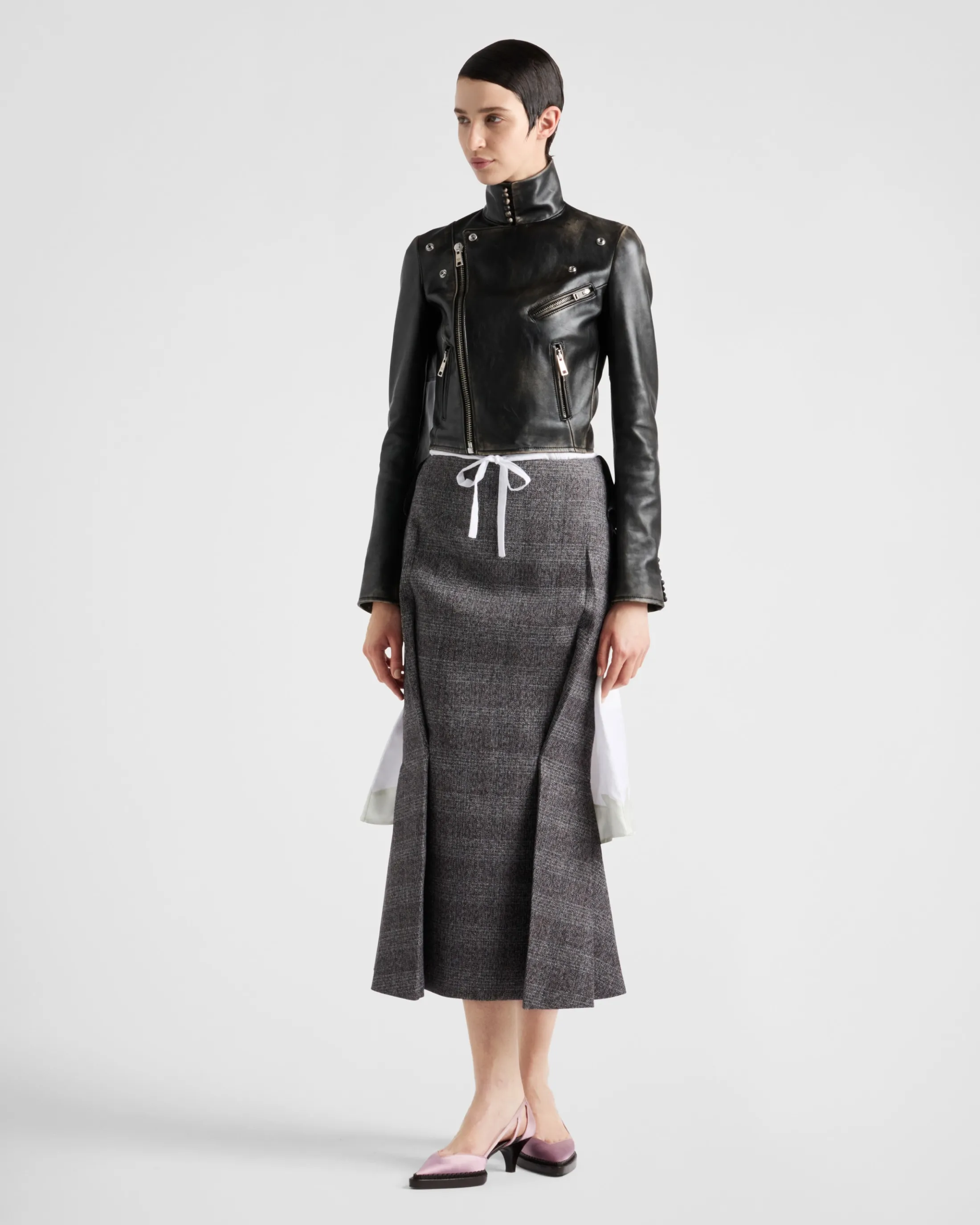 Prada Deconstructed grisaille skirt Black Hot