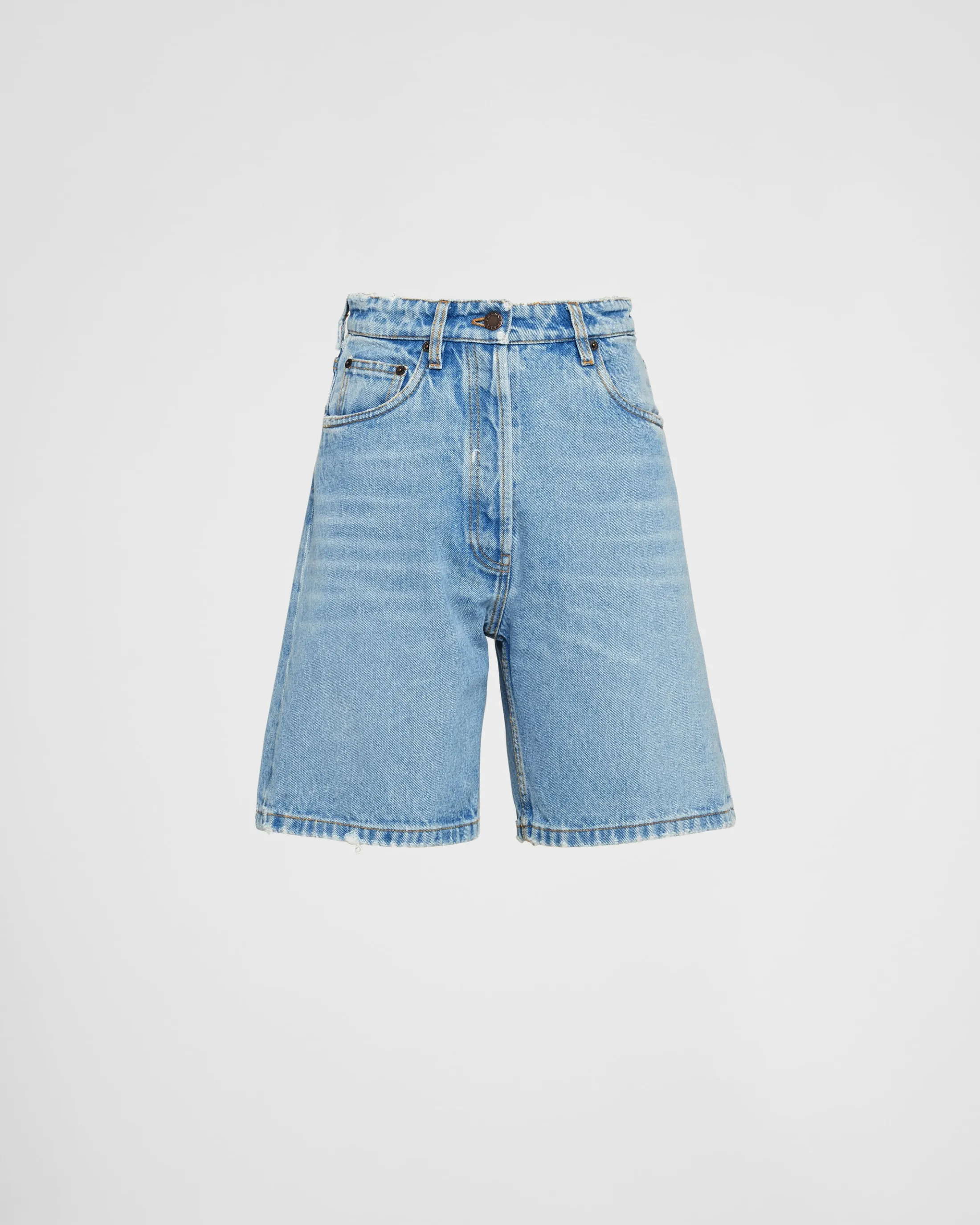 Prada Denim Bermudas Skyblue Sale