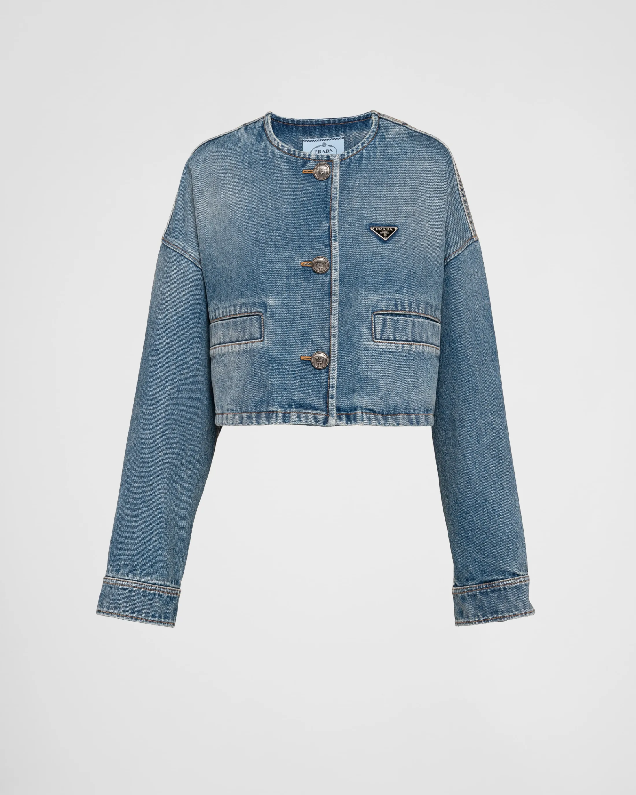 Prada Denim blouson jacket Skyblue Clearance