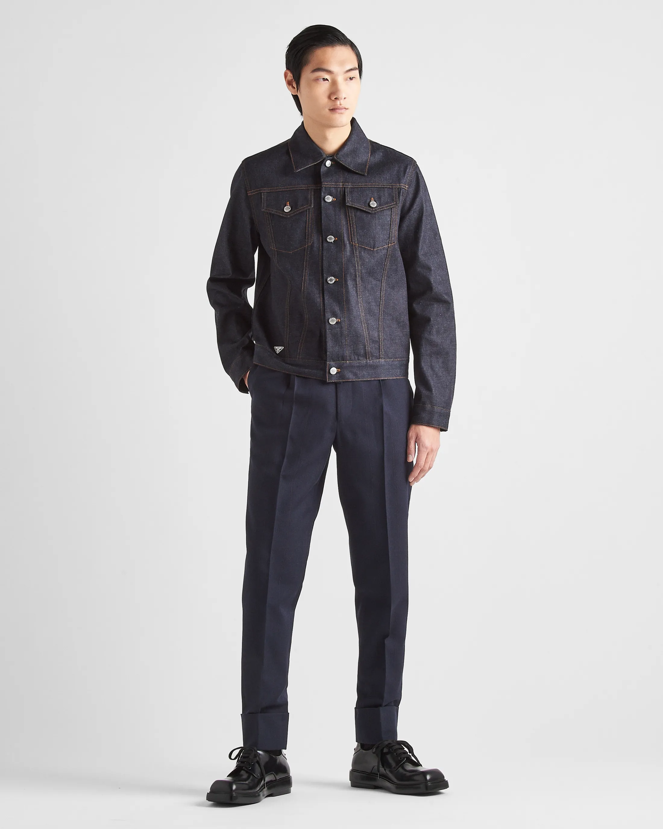 Prada Denim blouson jacket Navy Shop