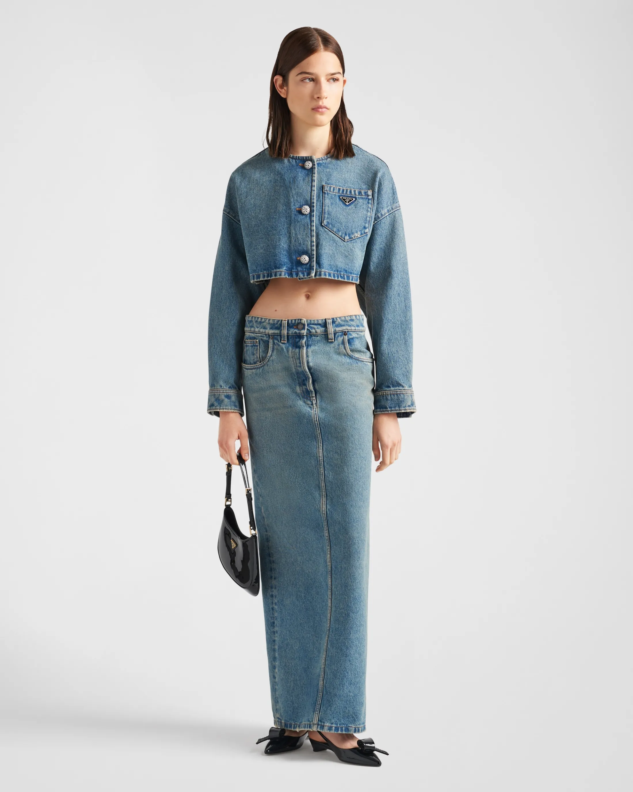 Prada Denim maxi-skirt Midblue Online