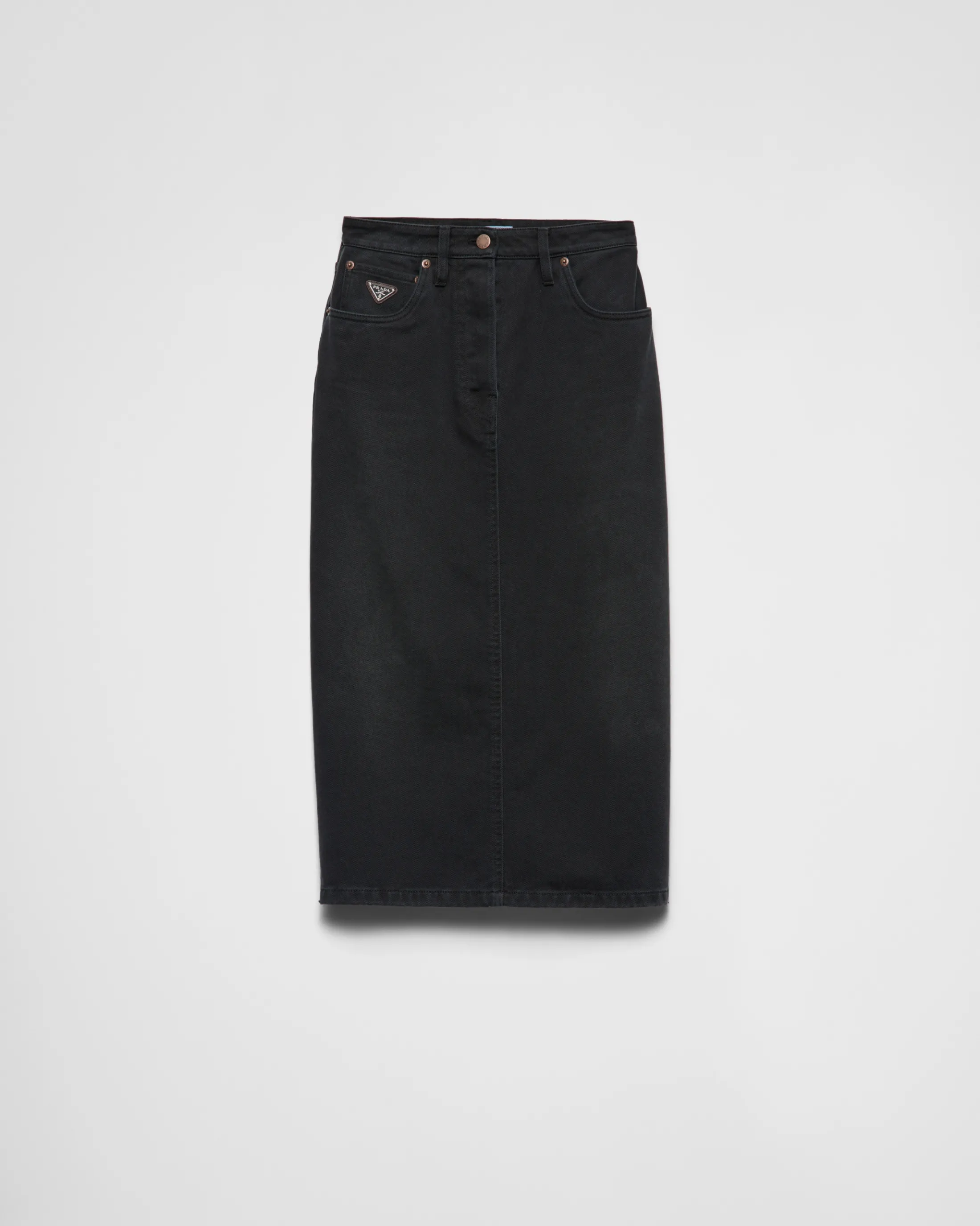 Prada Denim midi-skirt Black Discount