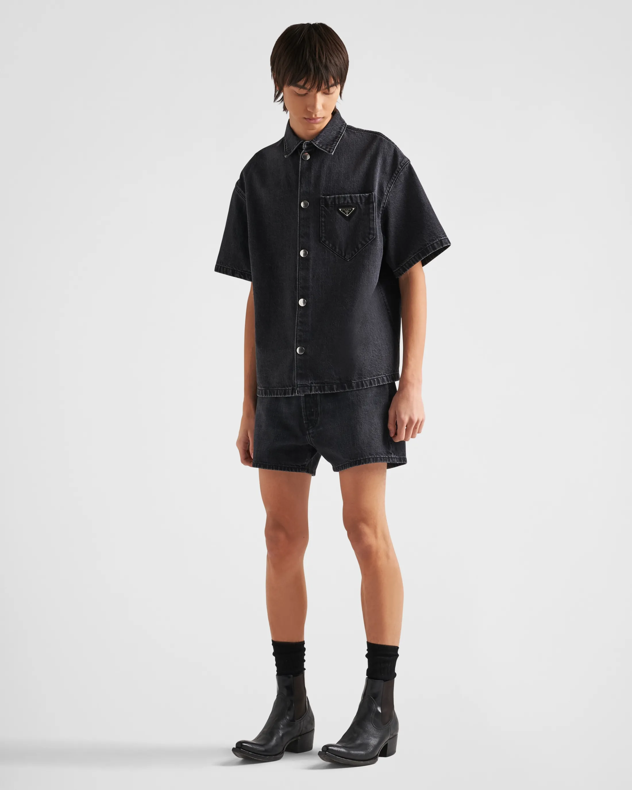 Prada Denim shirt Black Outlet