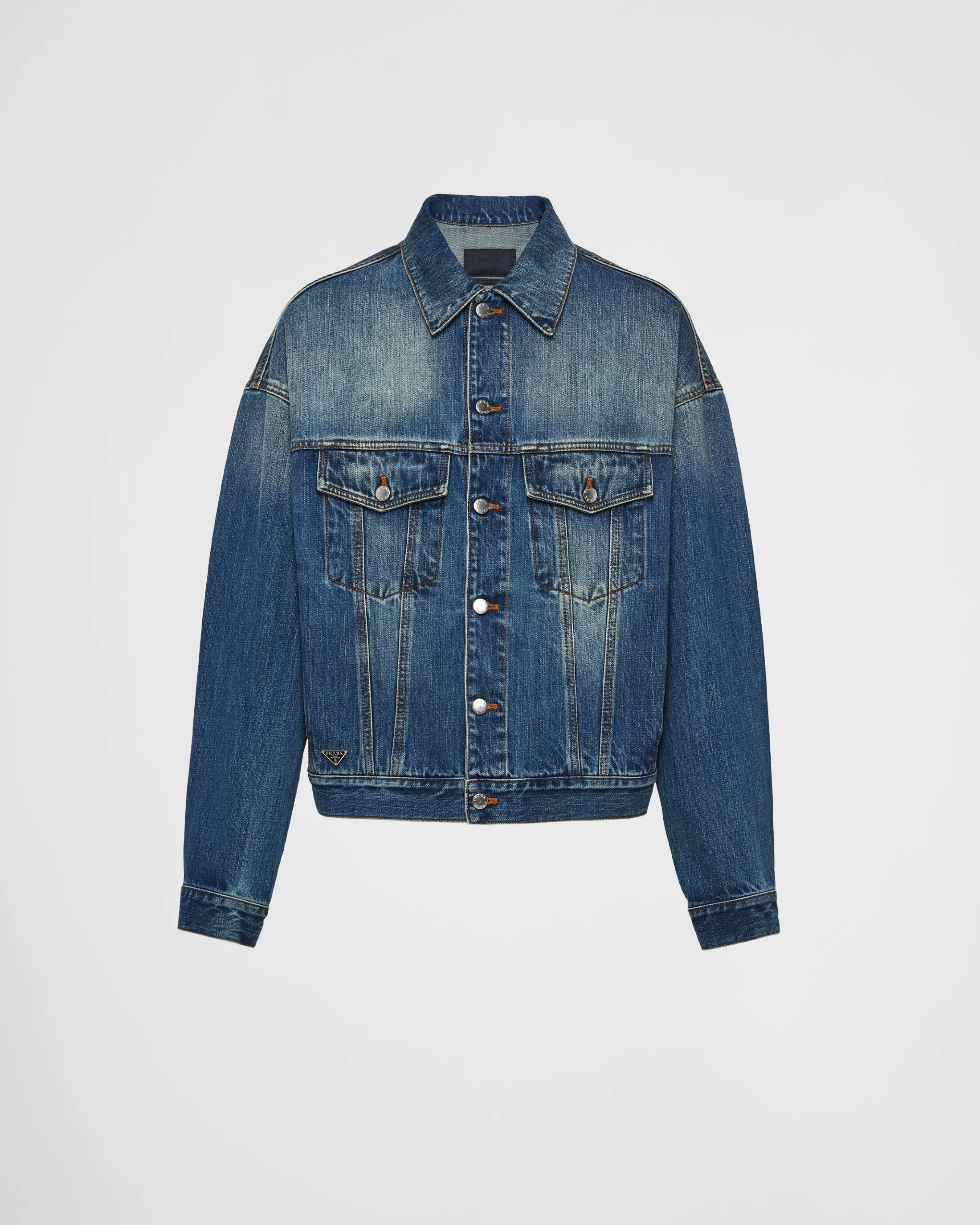 Prada Denim trucker jacket Navy Cheap