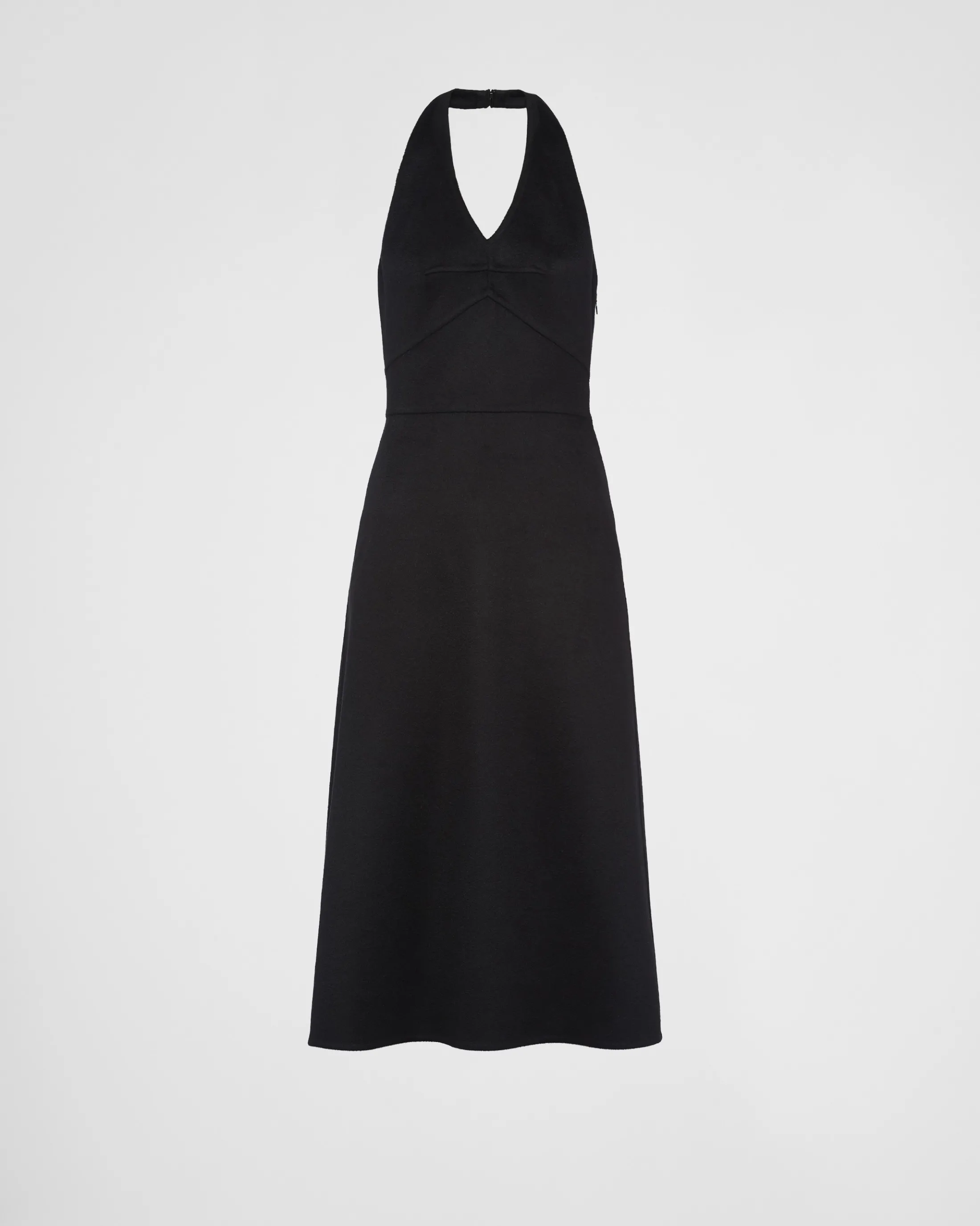 Prada Double cashmere halter midi-dress Black Discount