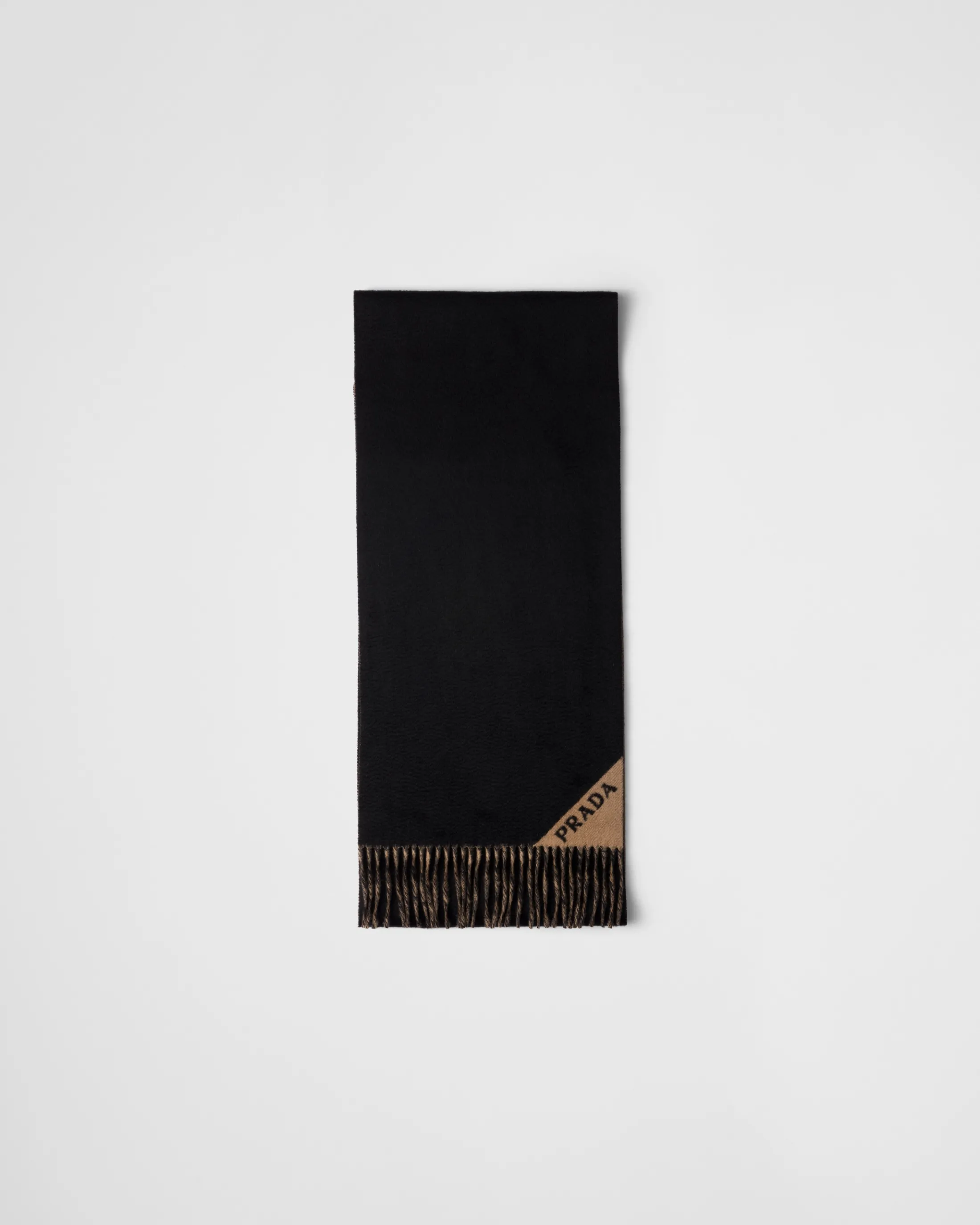 Prada Double cashmere scarf Black/noisette Best