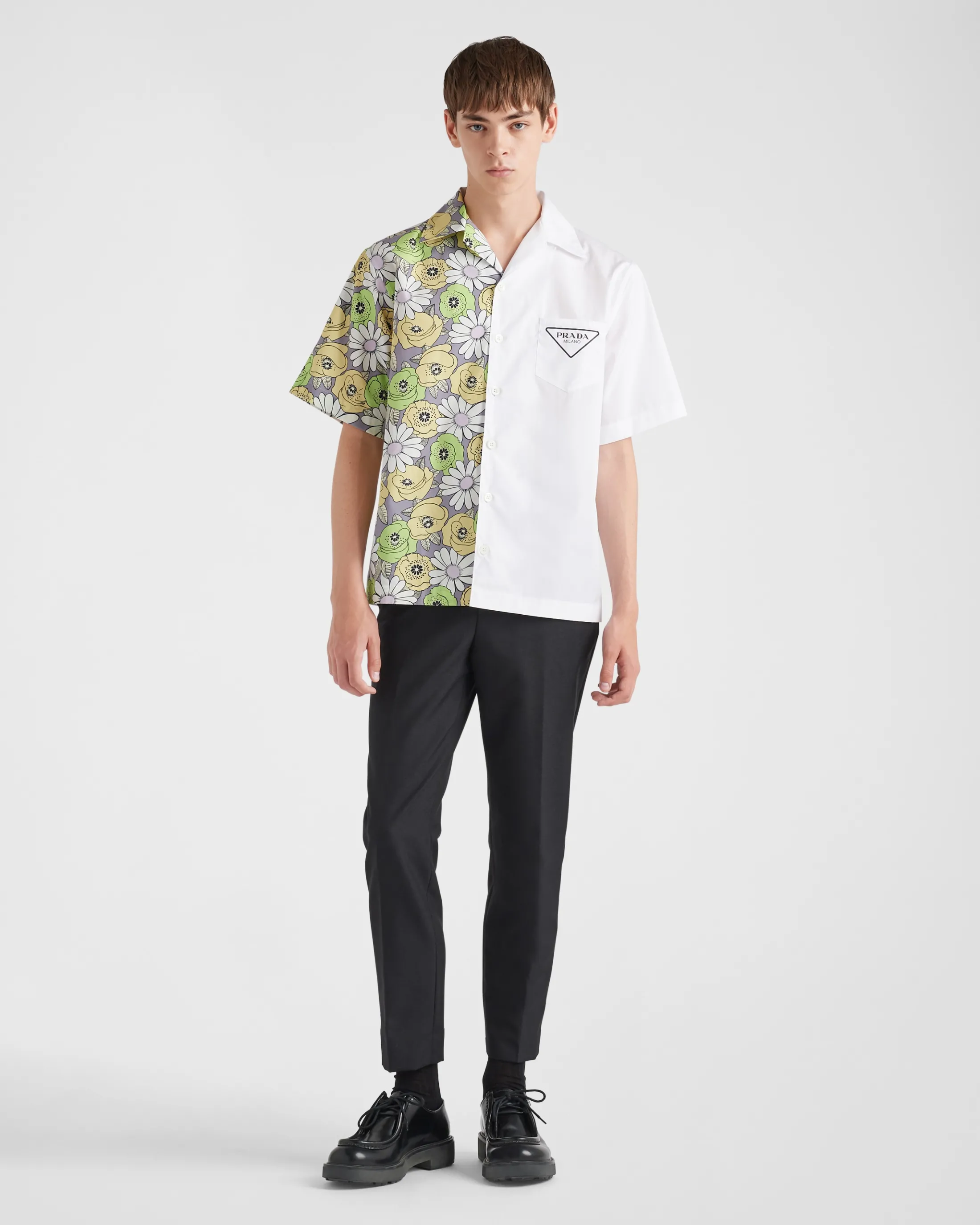 Prada Double Match cotton shirt Vanilla Fashion