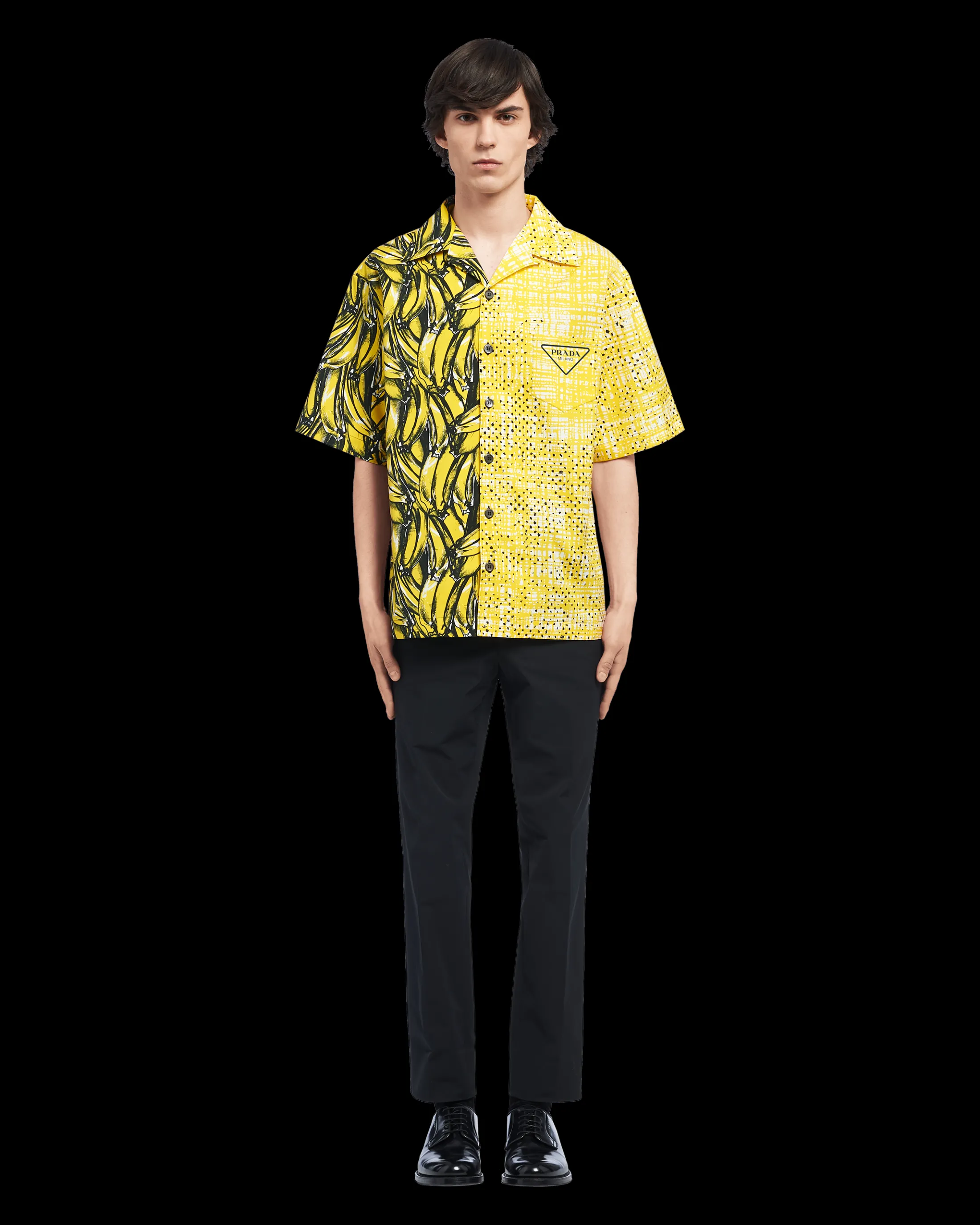 Prada Double Match poplin shirt Yellow Sale