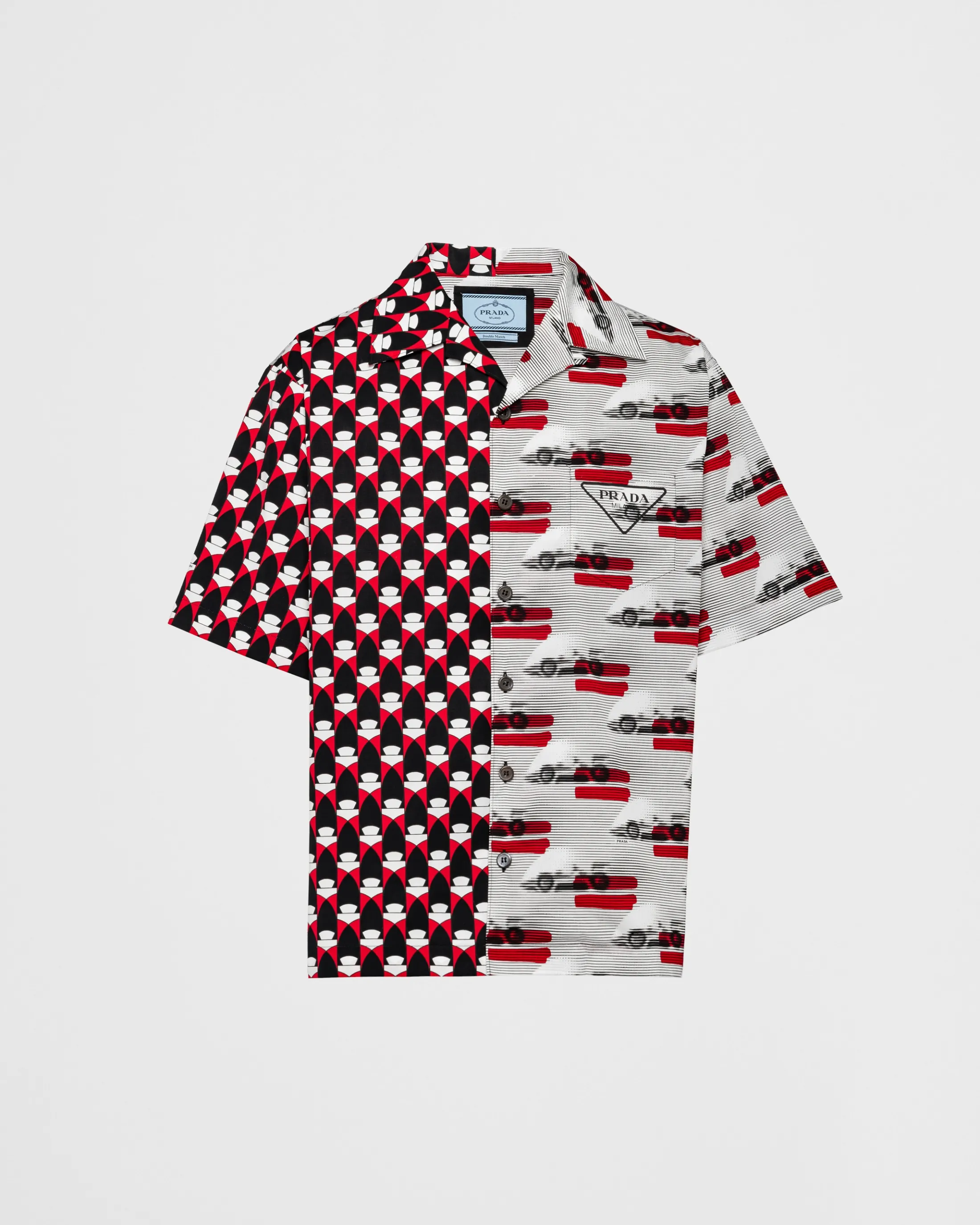 Prada Double Match stretch cotton shirt Red Store