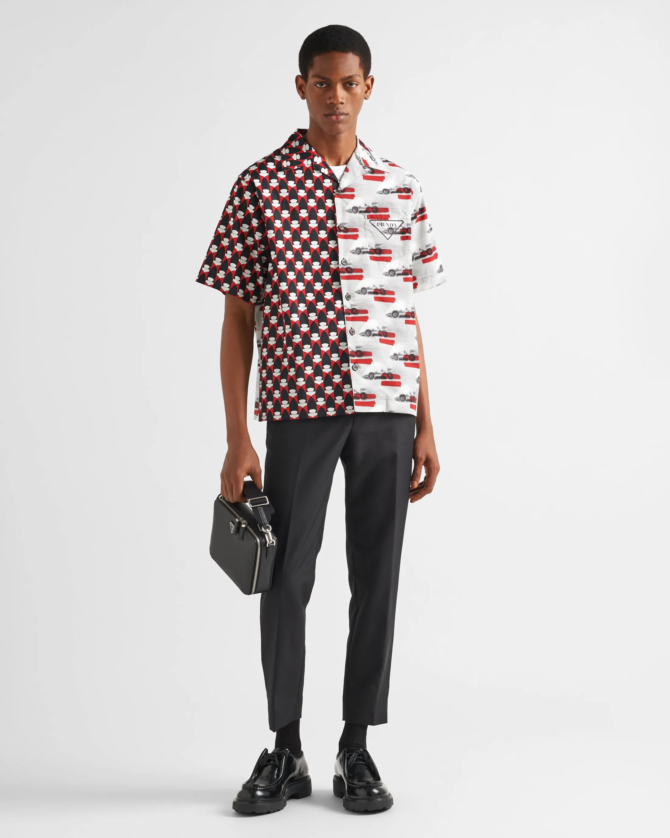 Prada Double Match stretch cotton shirt Red Store