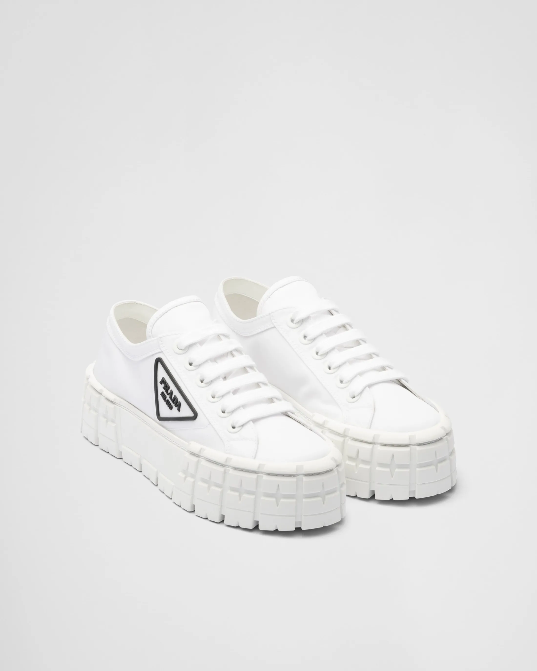 Prada Double Wheel Re-Nylon gabardine sneakers White Sale