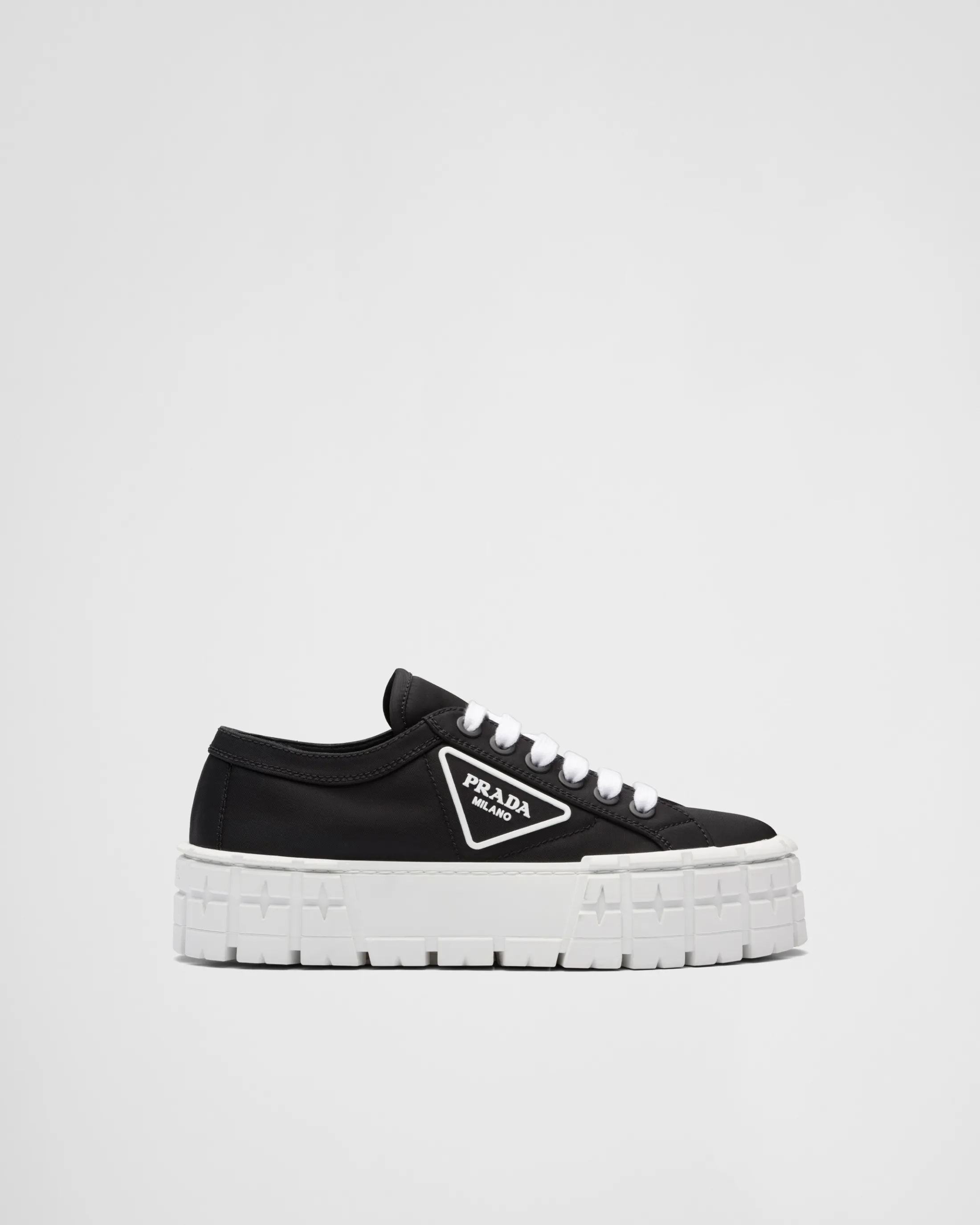 Prada Double Wheel Re-Nylon gabardine sneakers Black Best Sale