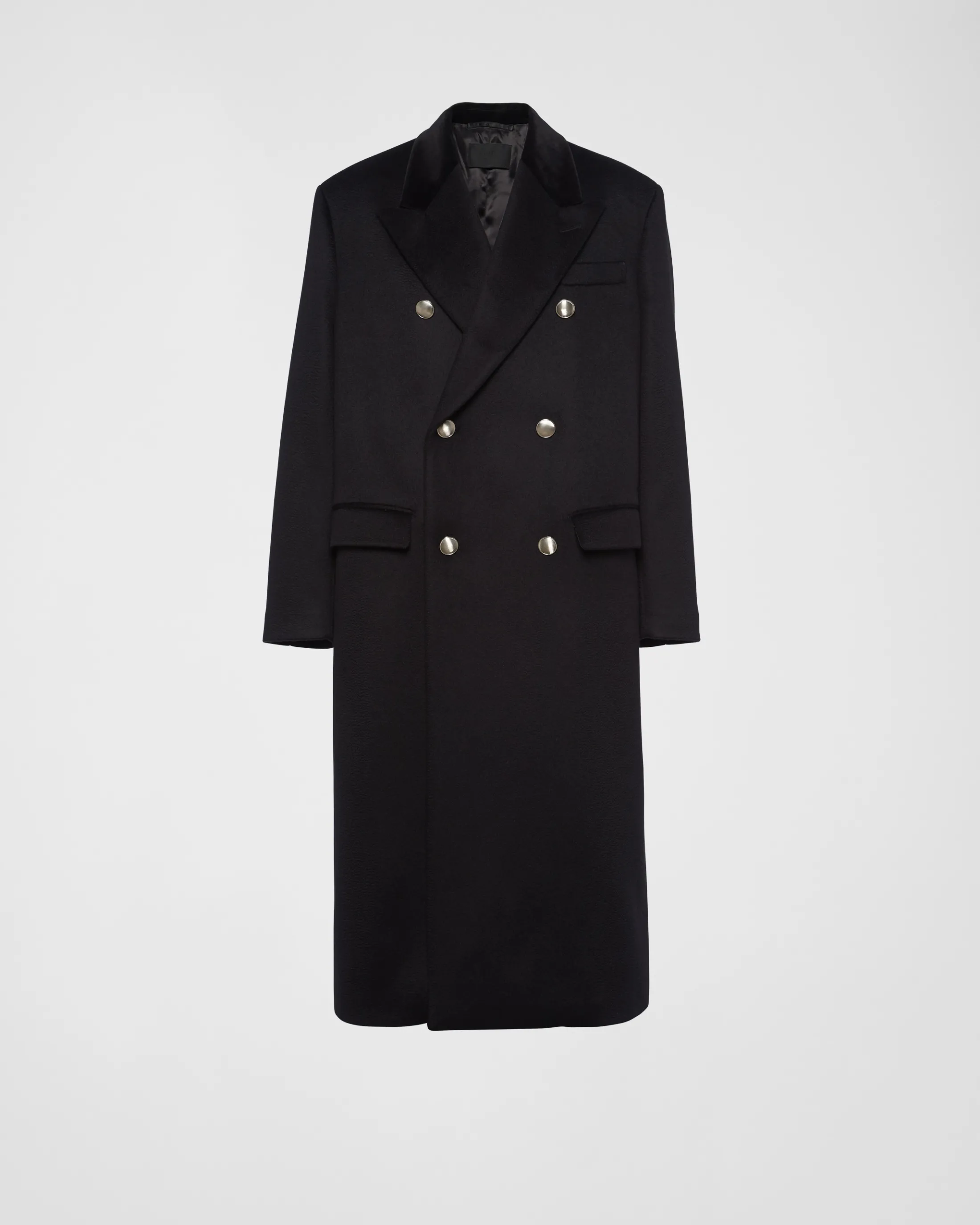 Prada Double-breasted cashmere coat Black Best