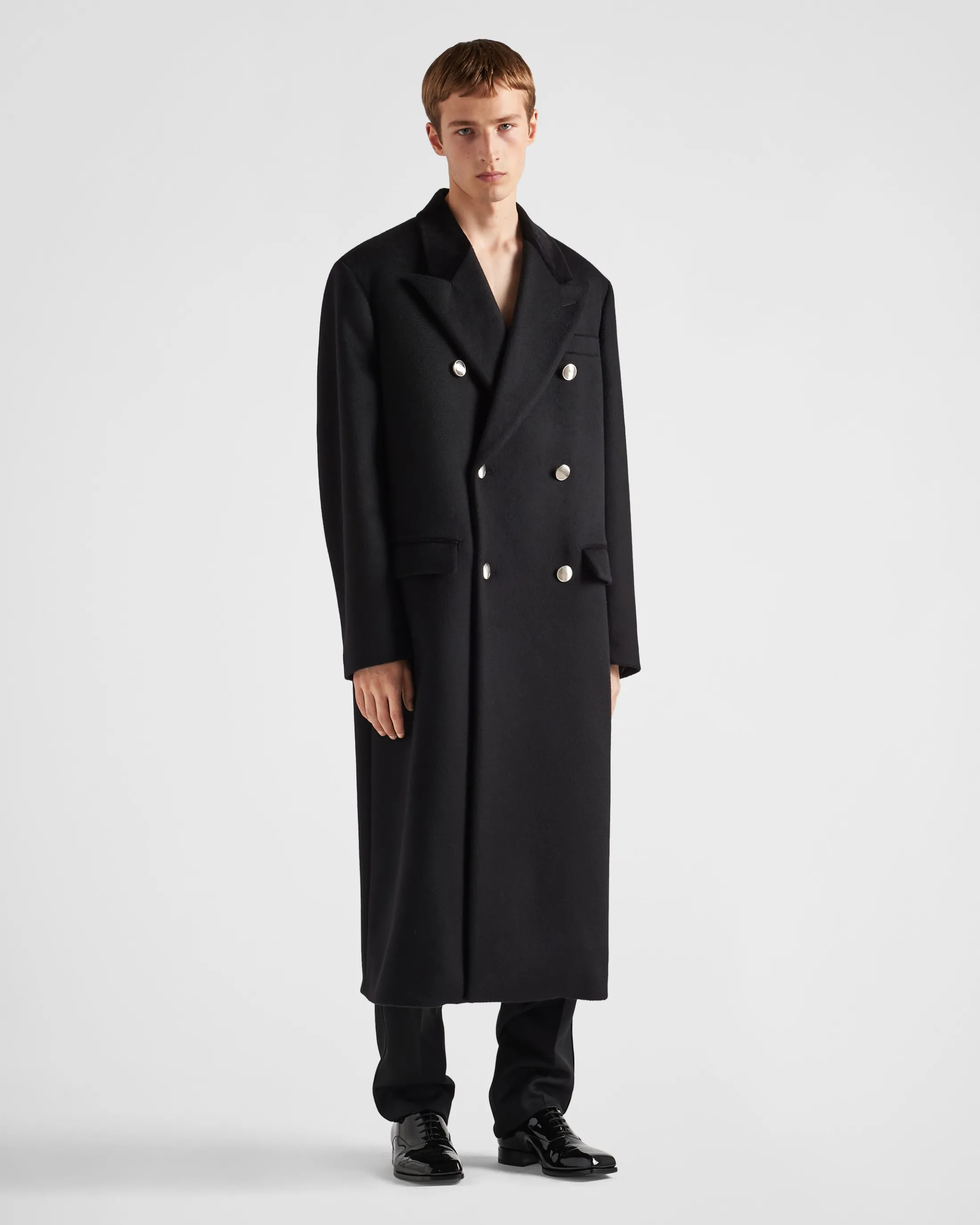 Prada Double-breasted cashmere coat Black Best