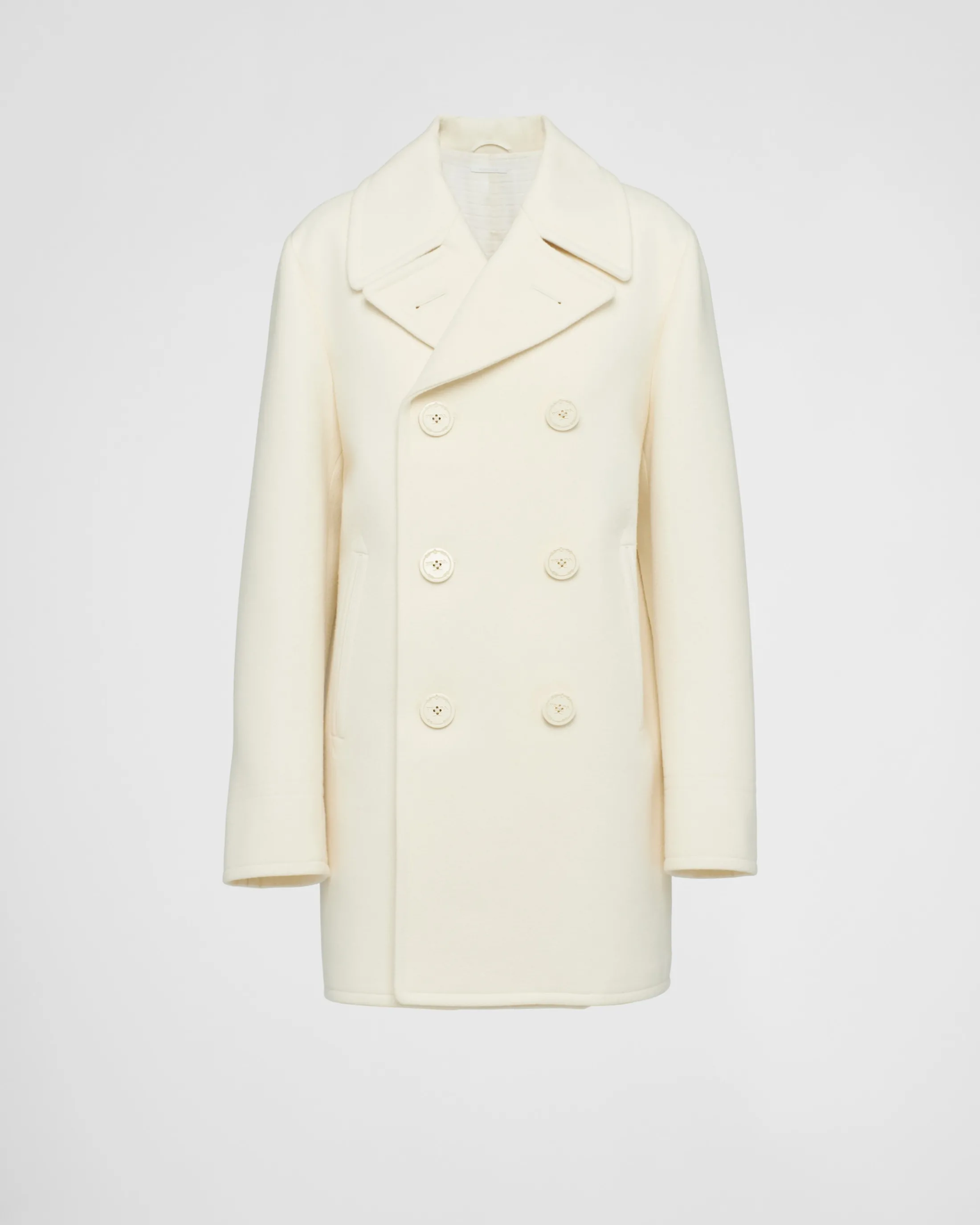 Prada Double-breasted cloth peacoat Ivory Hot