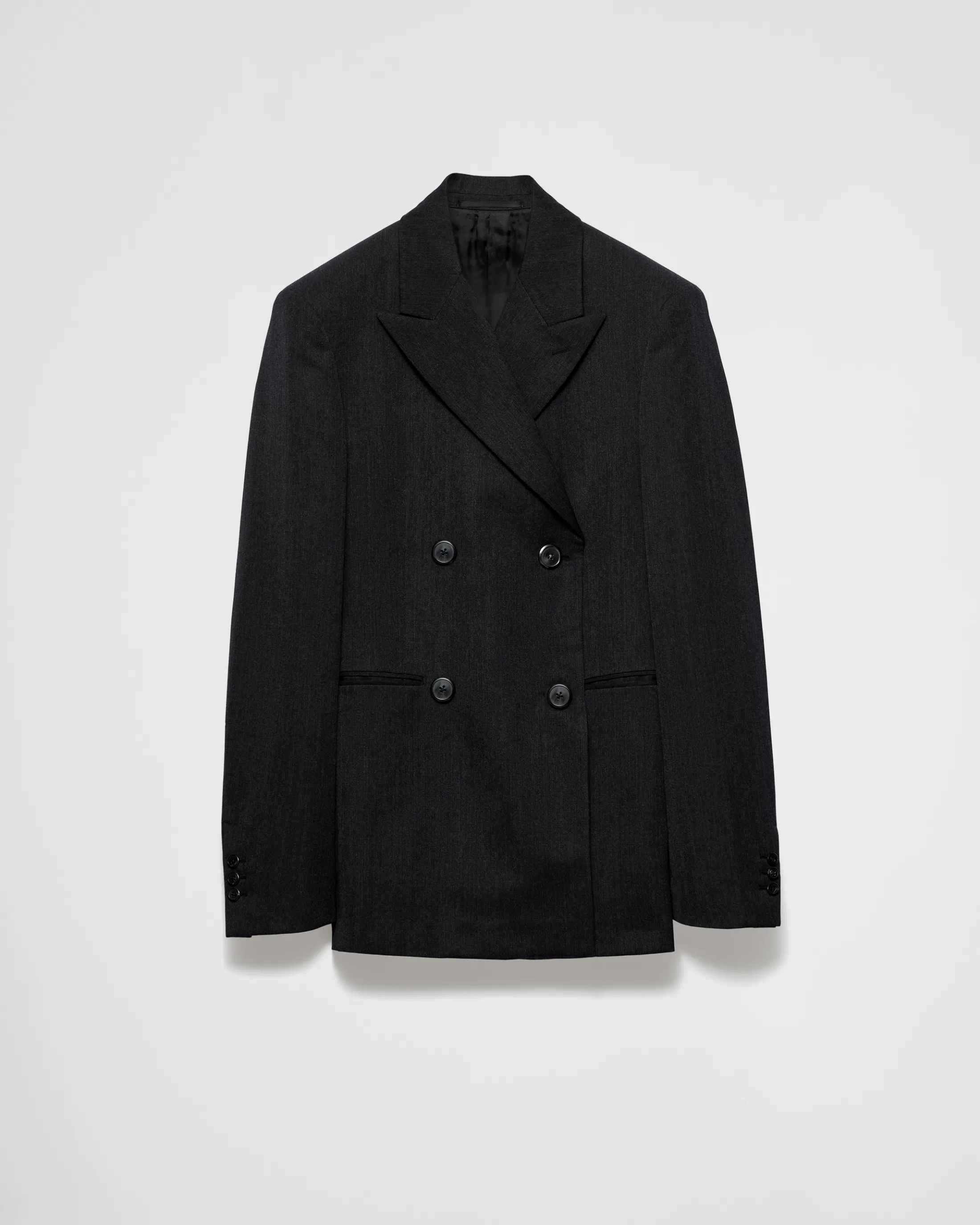 Prada Double-breasted gabardine jacket Anthracitegray Clearance