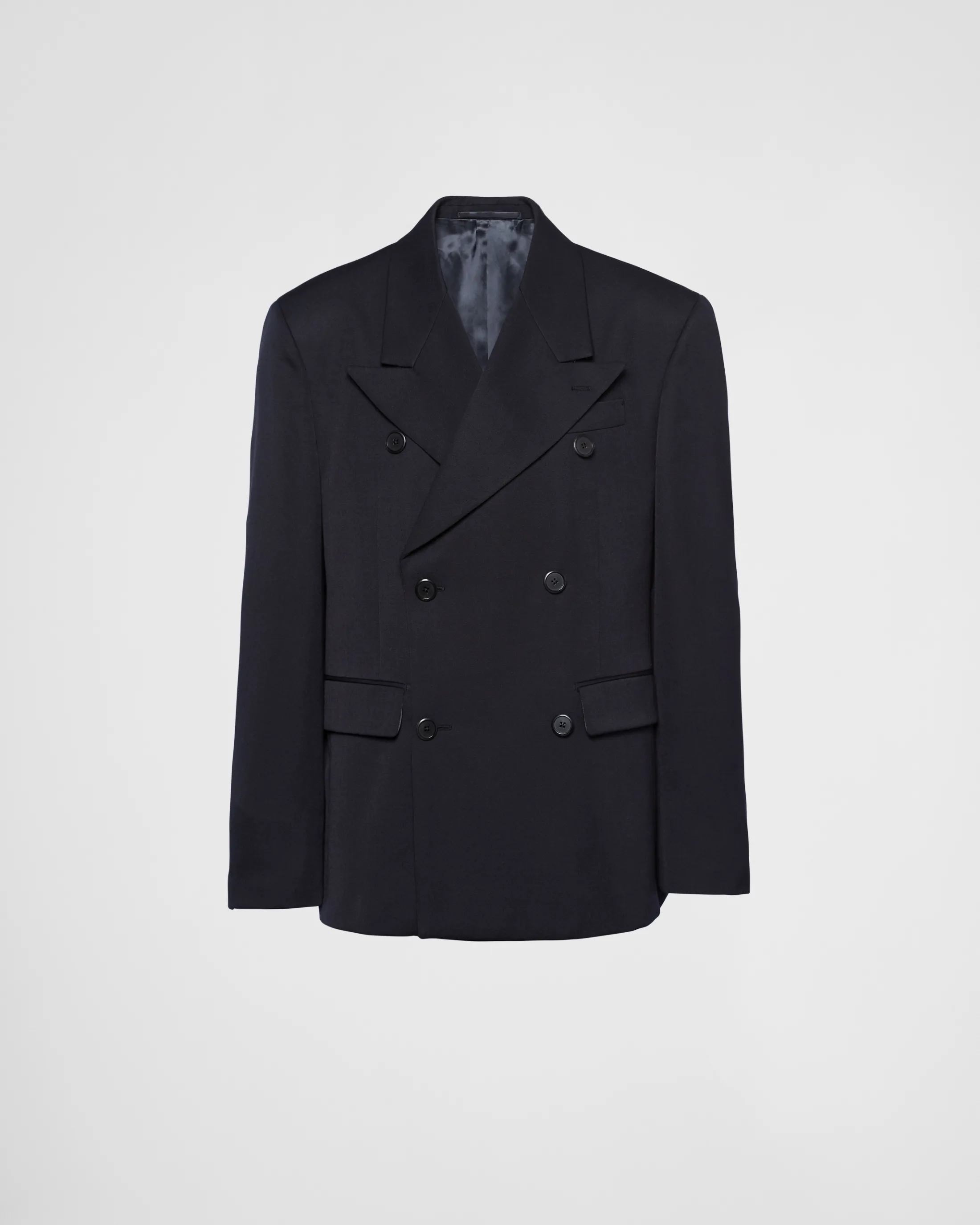 Prada Double-breasted wool jacket Navy Store