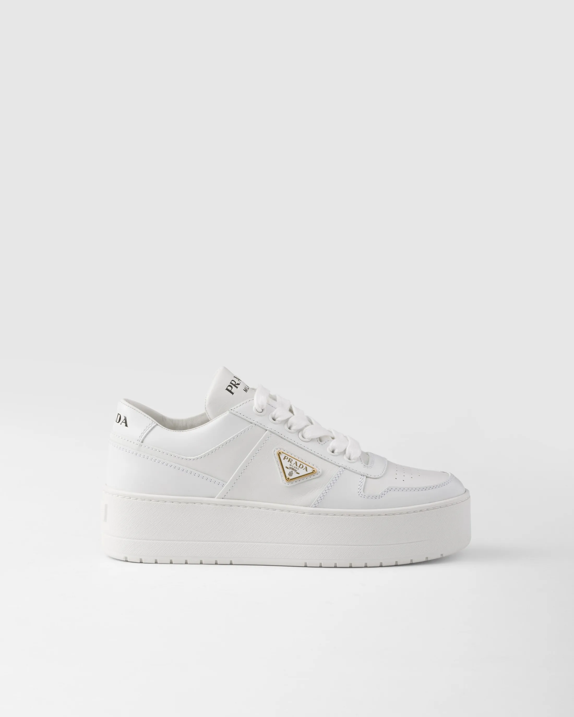 Prada Downtown Bold leather sneakers White Outlet