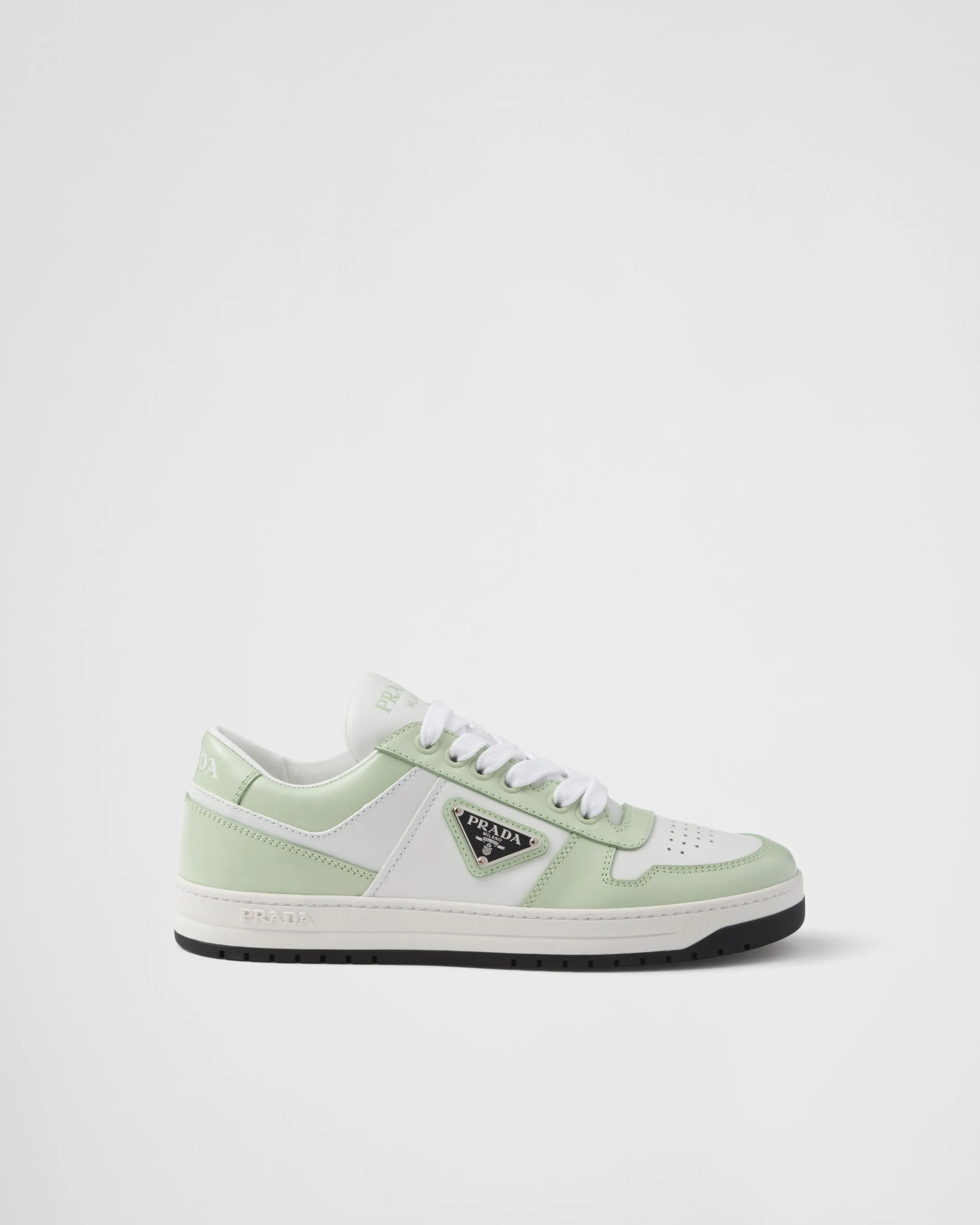 Prada Downtown leather sneakers White/aqua Fashion