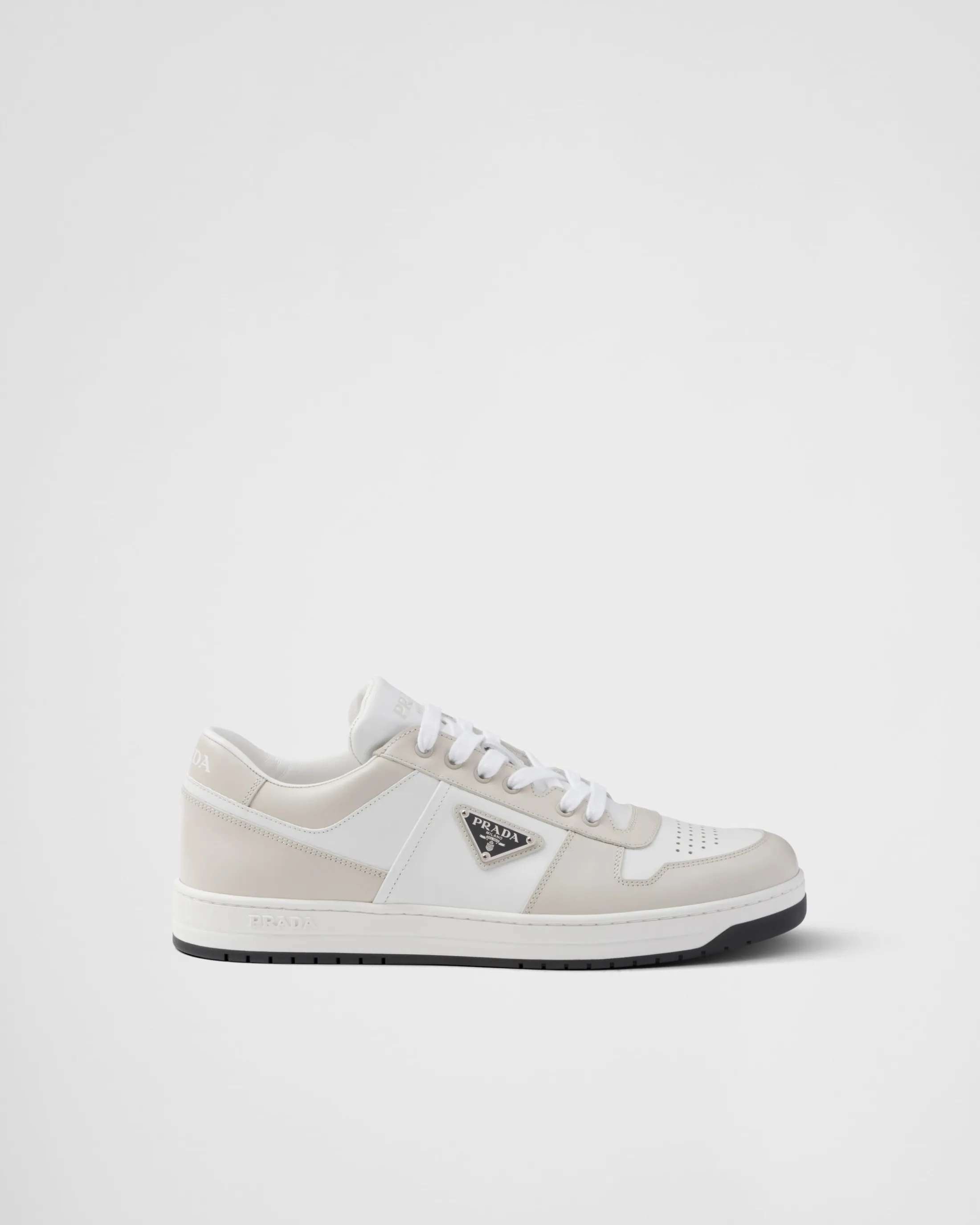 Prada Downtown leather sneakers White/dustygray Hot