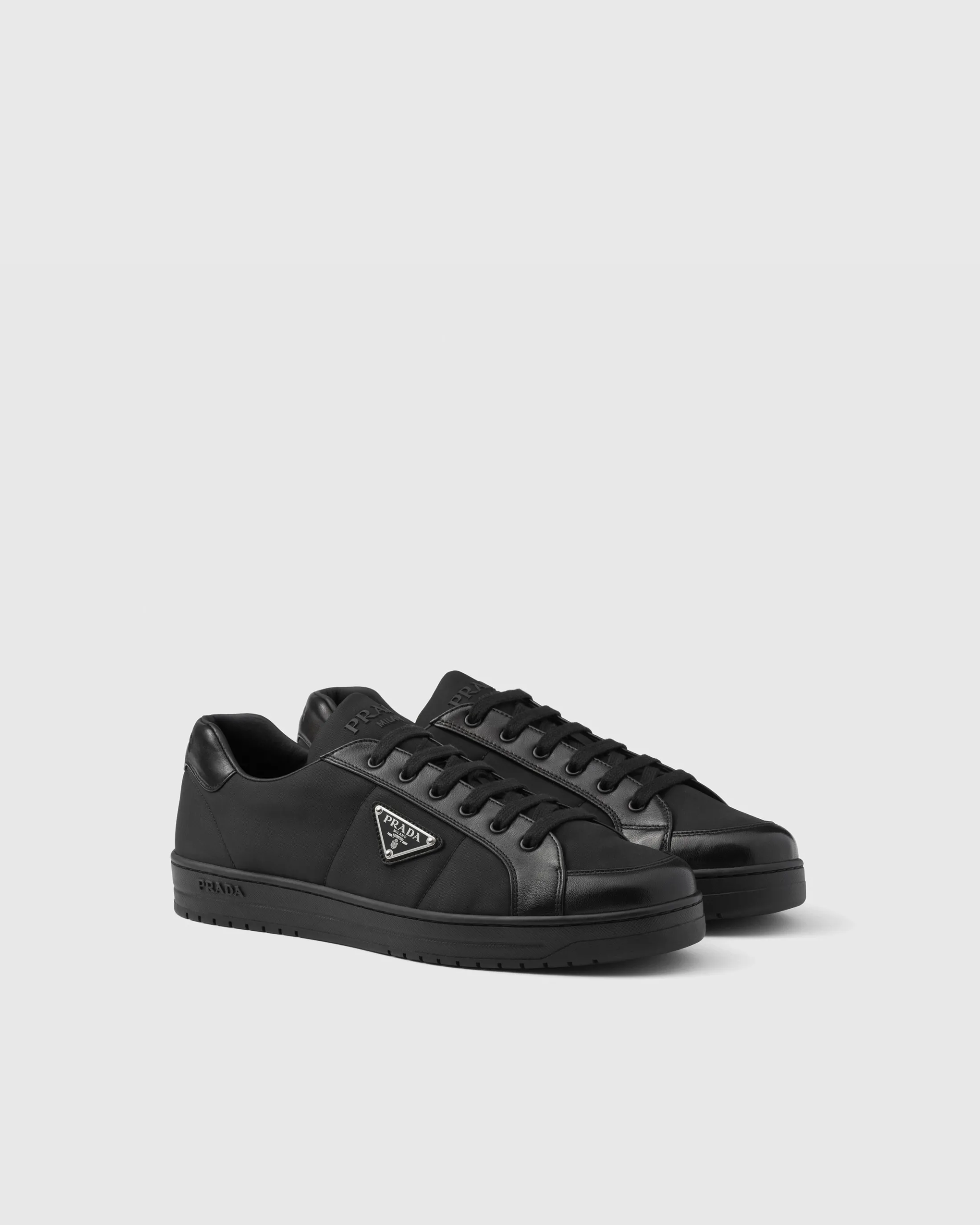 Prada Downtown nappa leather and Re-Nylon sneakers Black Fashion