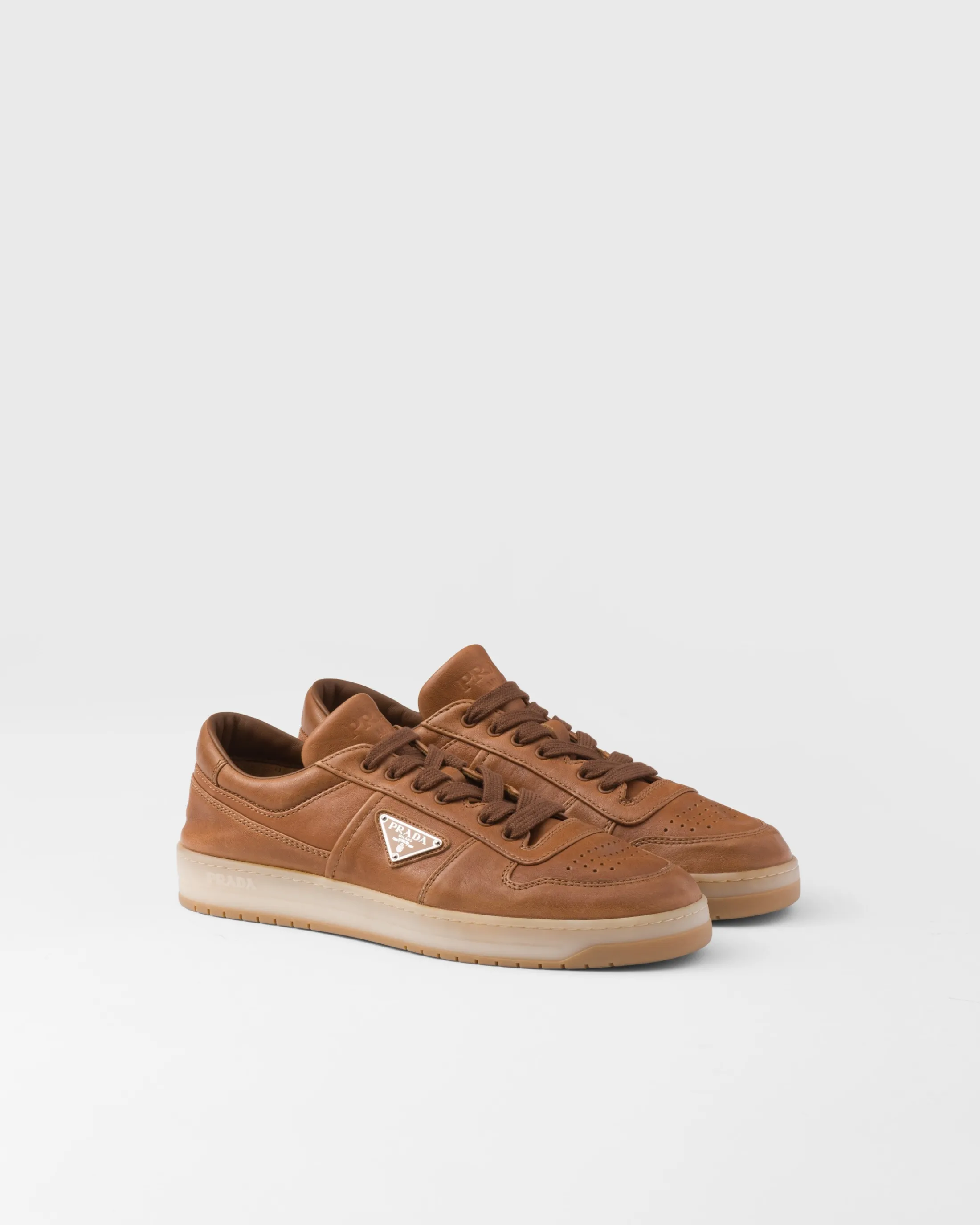 Prada Downtown nappa leather sneakers Caramel Sale