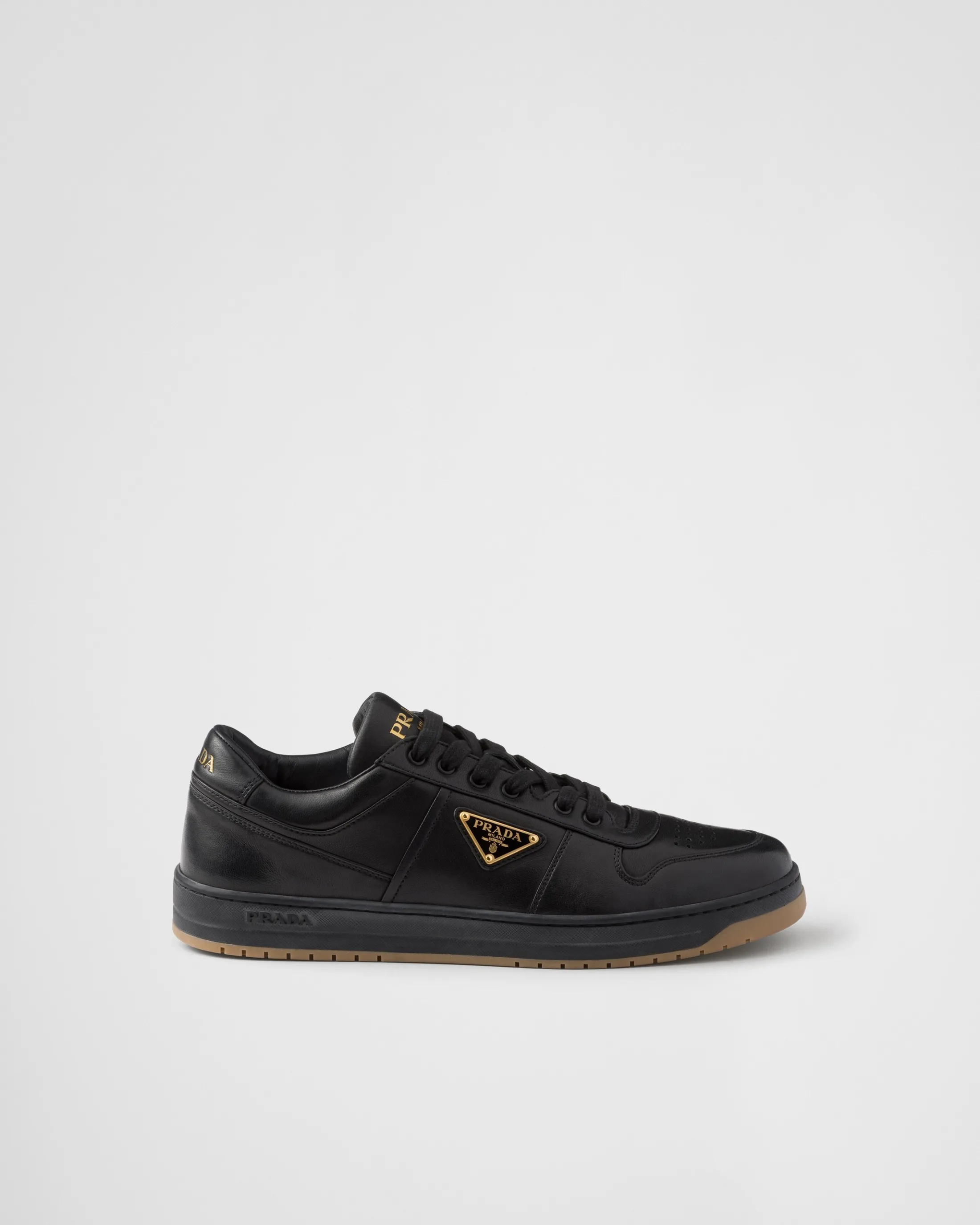 Prada Downtown nappa leather sneakers Black Clearance