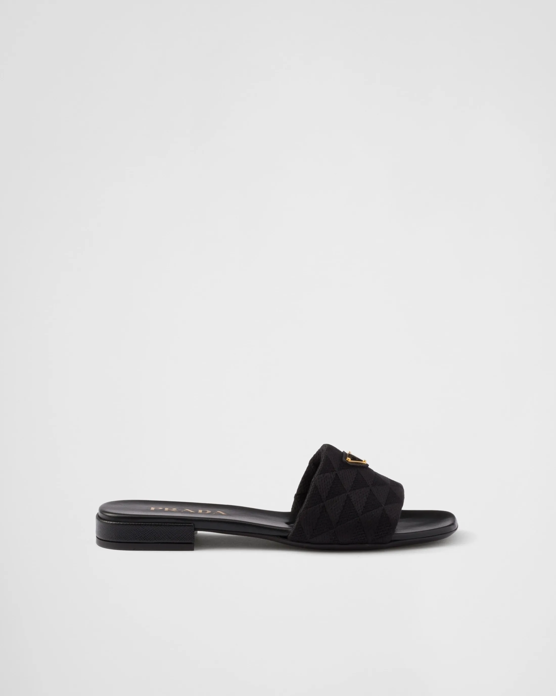 Prada Embroidered fabric slides Black Hot