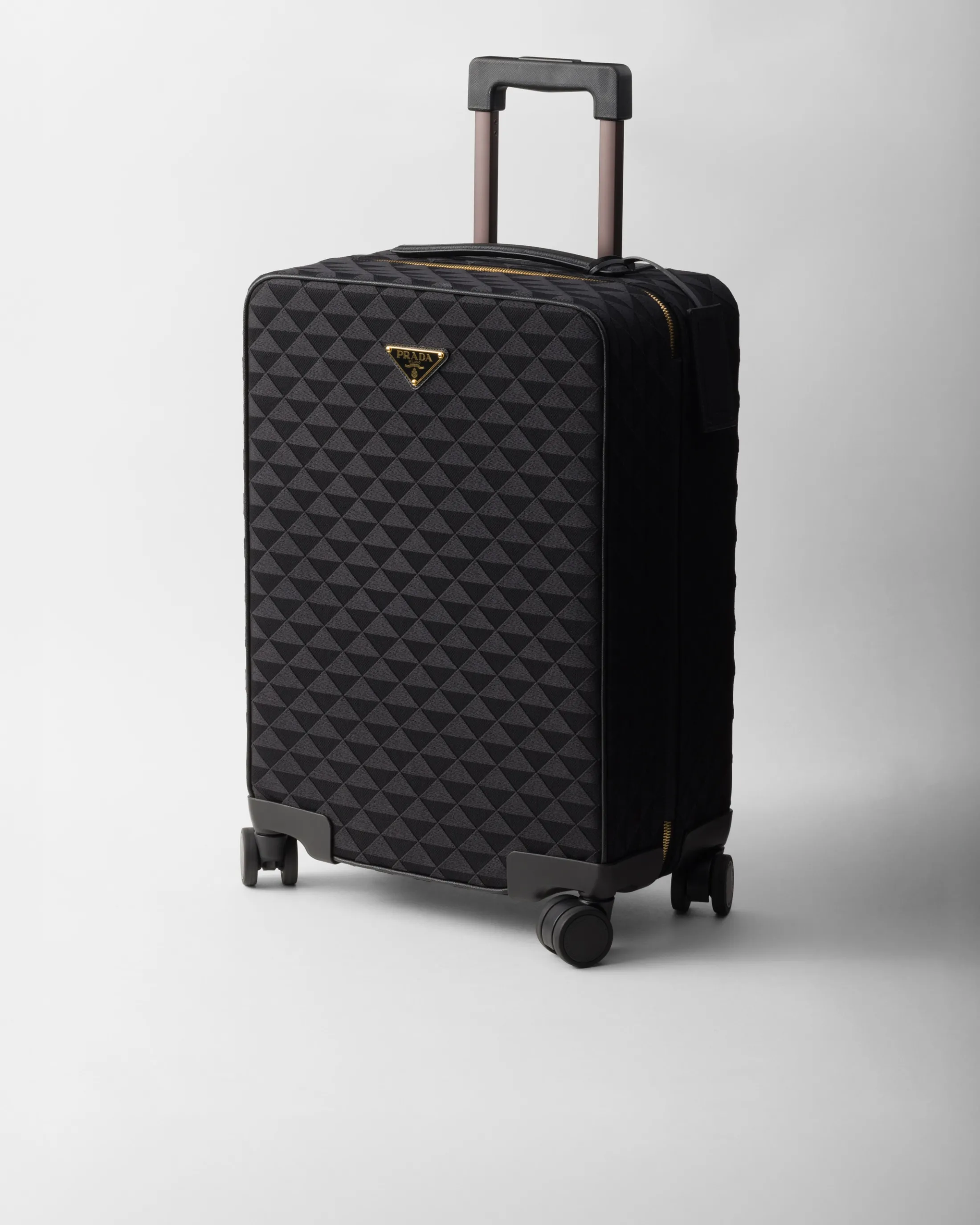 Prada Embroidered fabric trolley Black Store