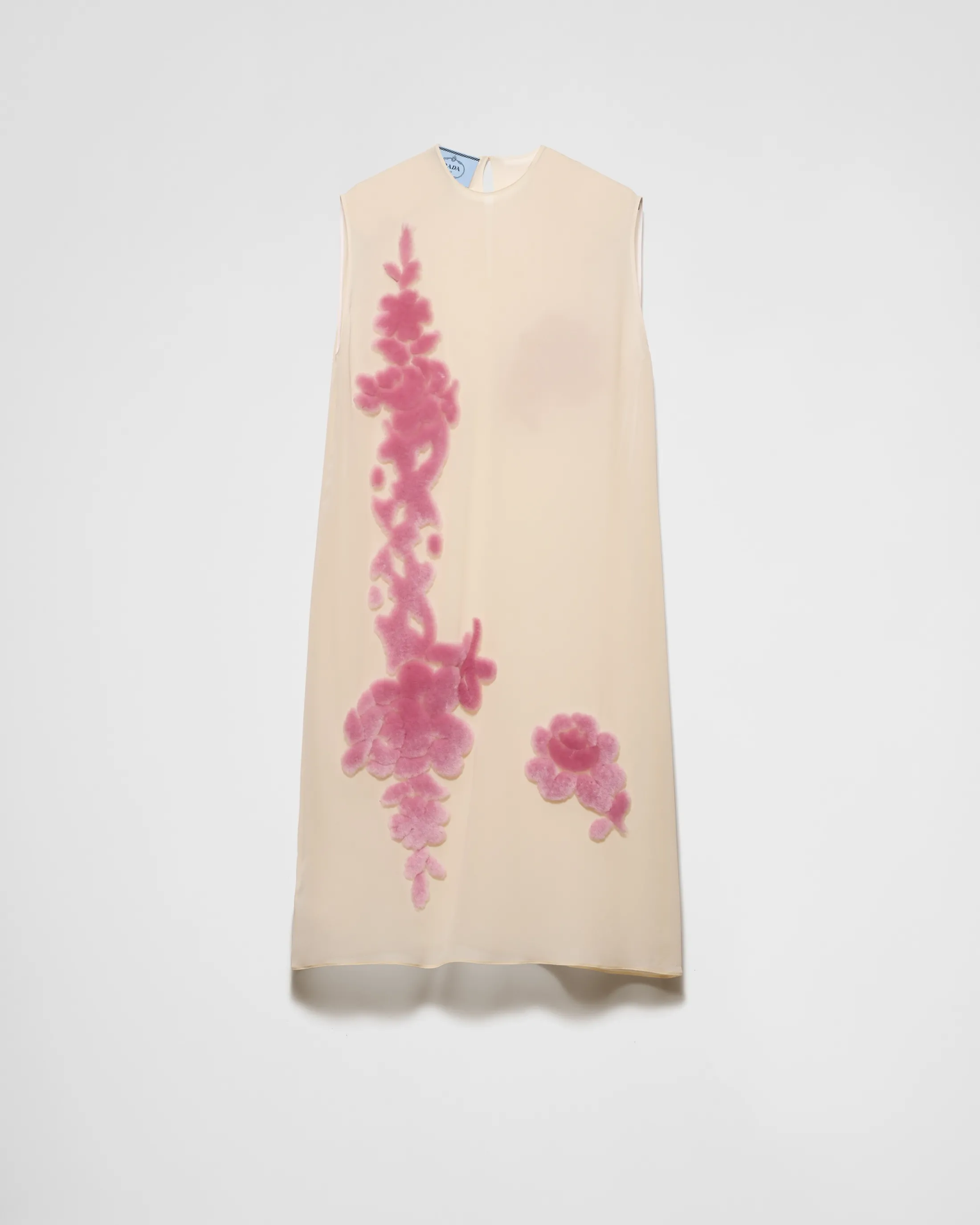 Prada Embroidered georgette dress Begoniapink Discount